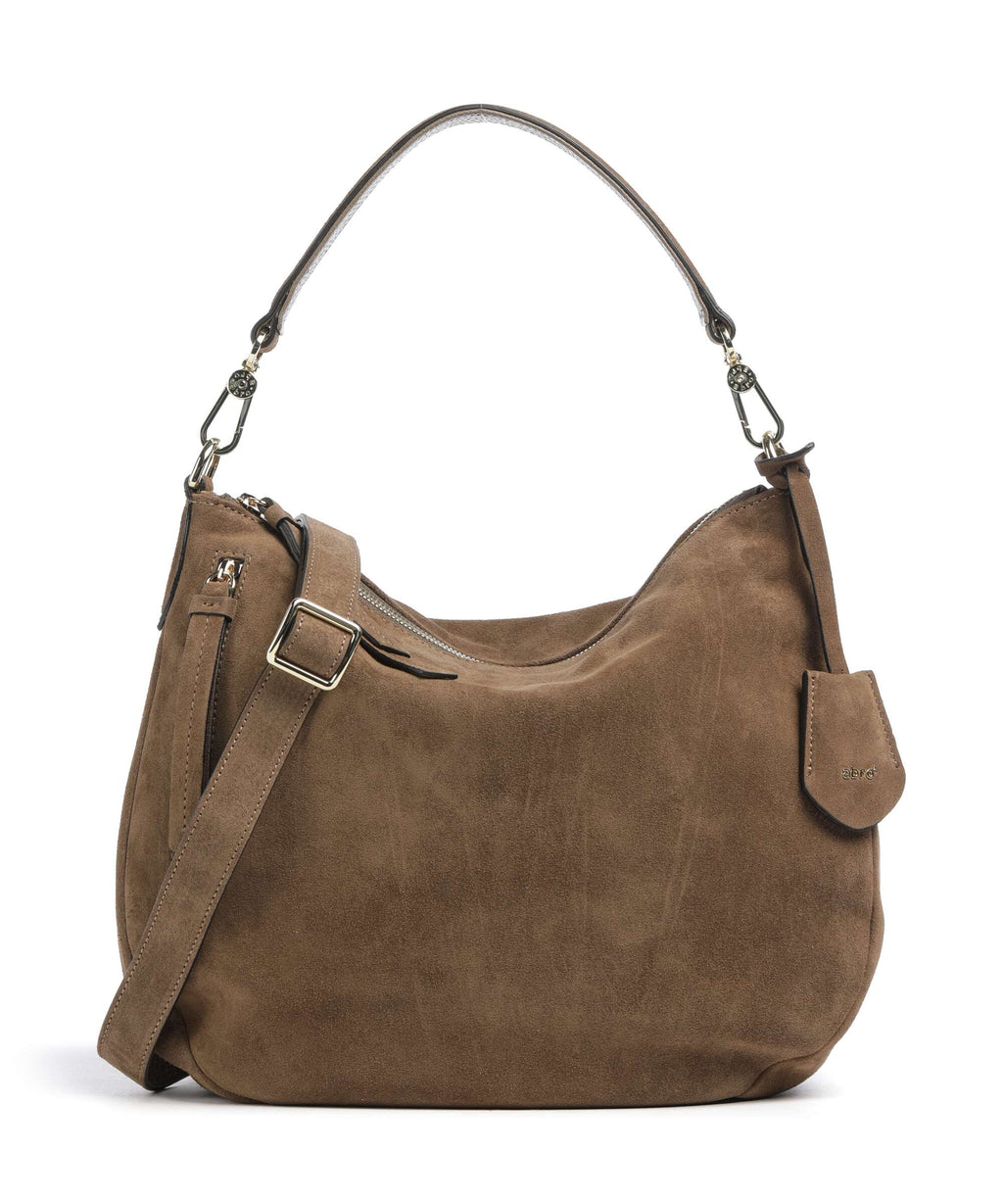 Abro Suede Juna Small Hobo bag khaki