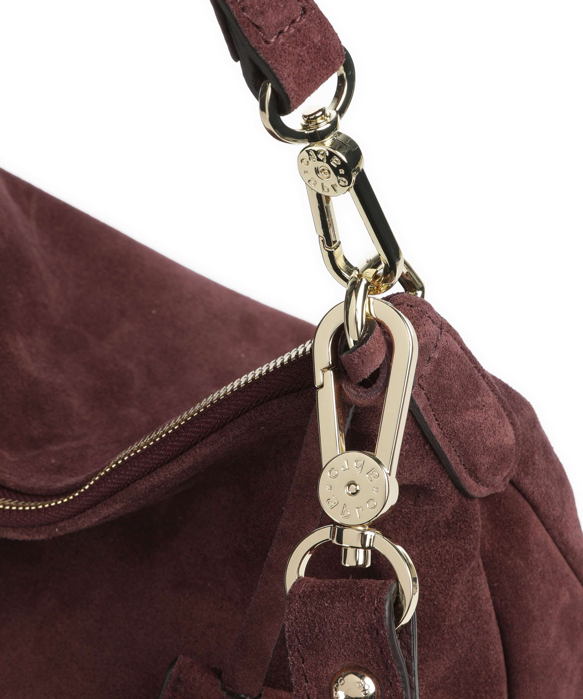 Abro Suede Juna Small Hobo bag burgundy