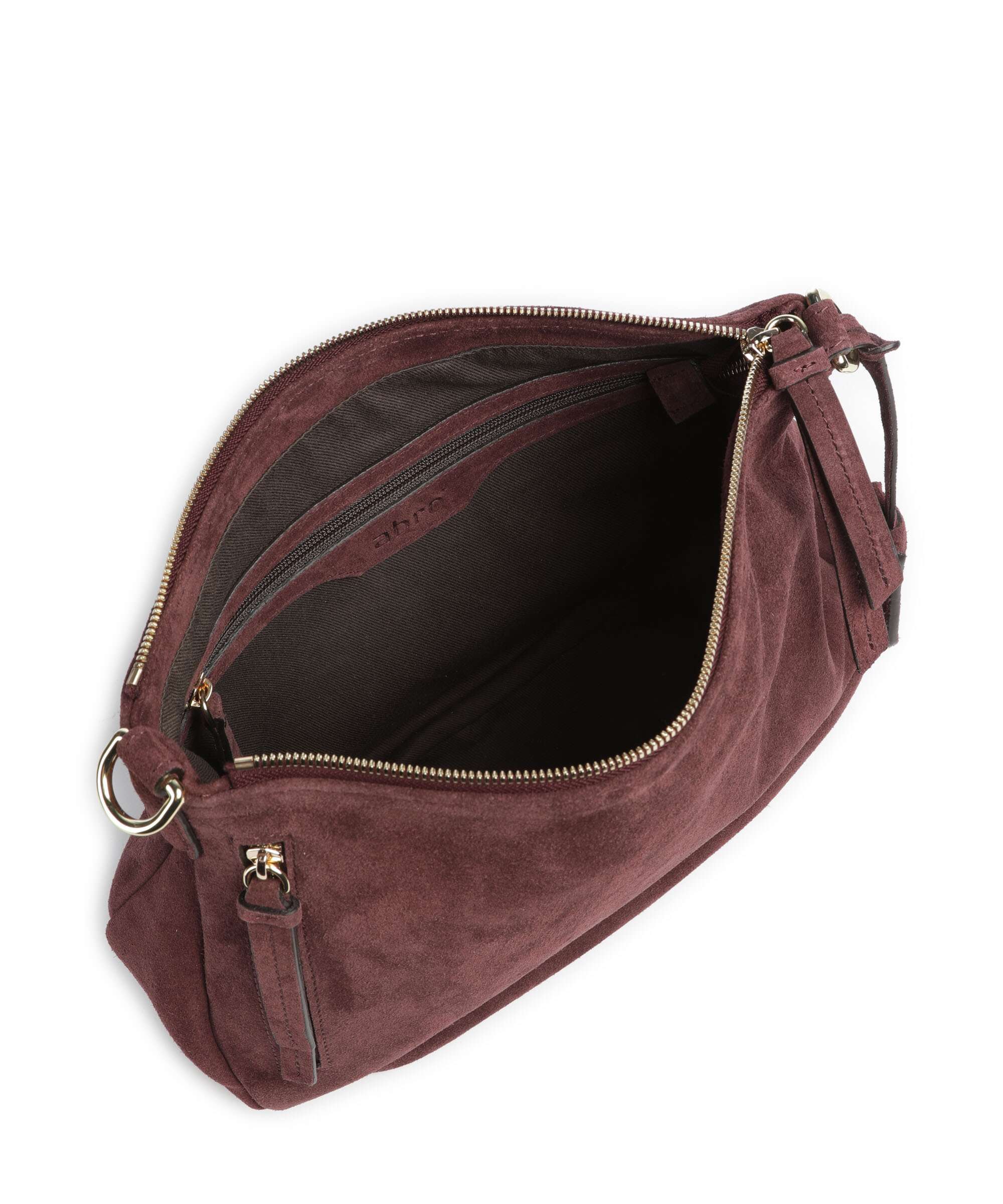 Abro Suede Juna Small Hobo bag burgundy