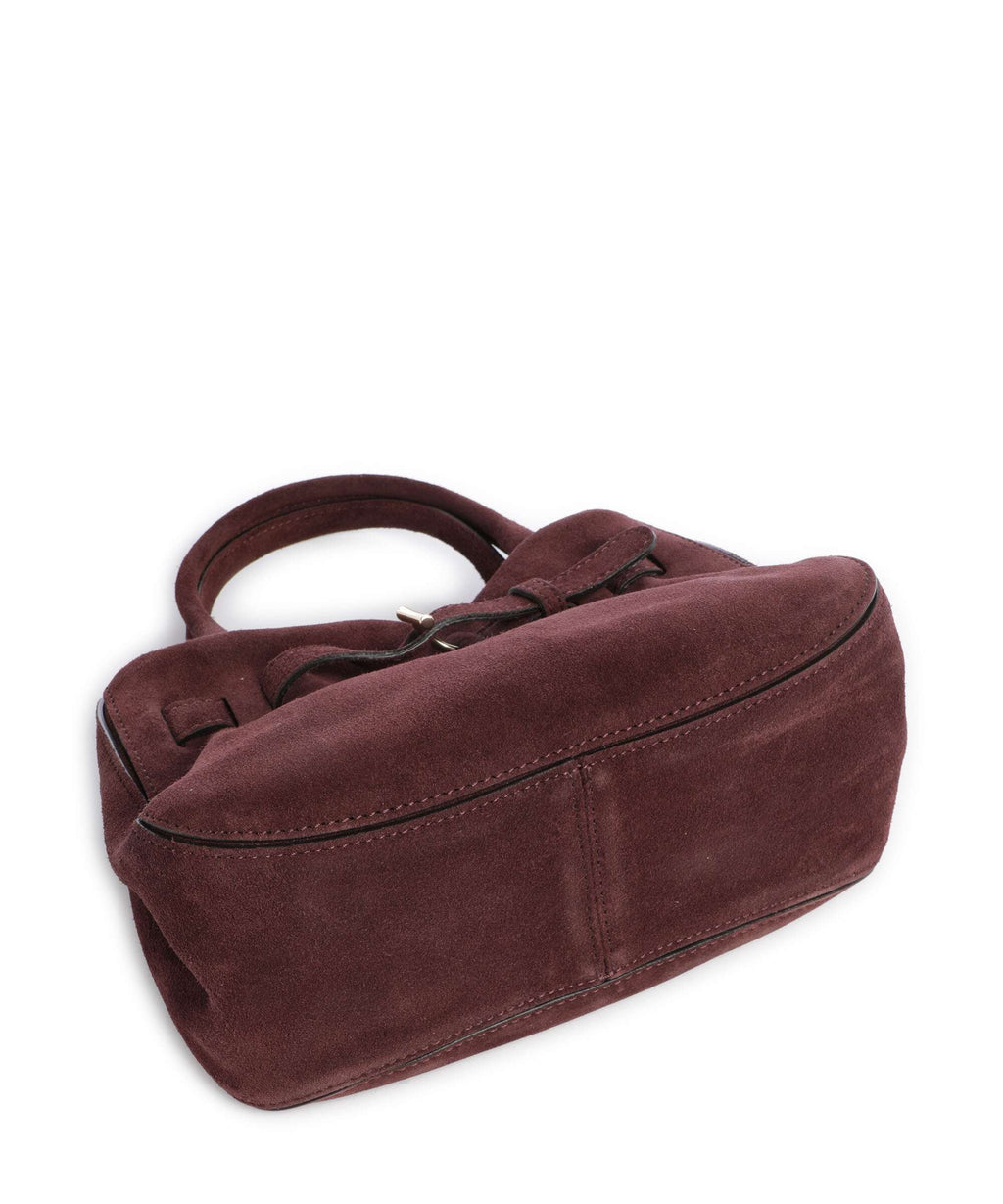 Abro Suede Jill Handbag burgundy