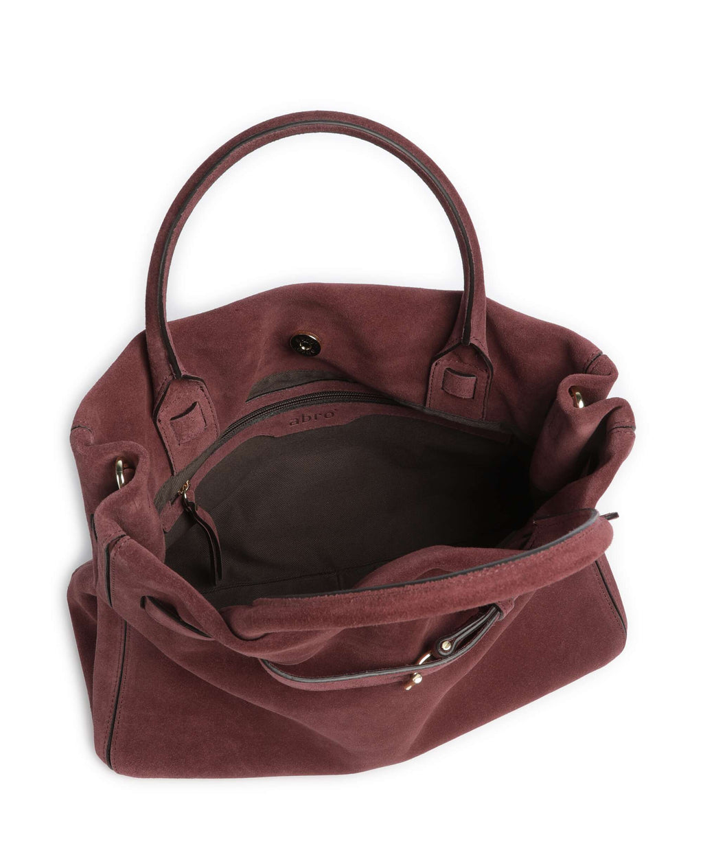 Abro Suede Jill Handbag burgundy