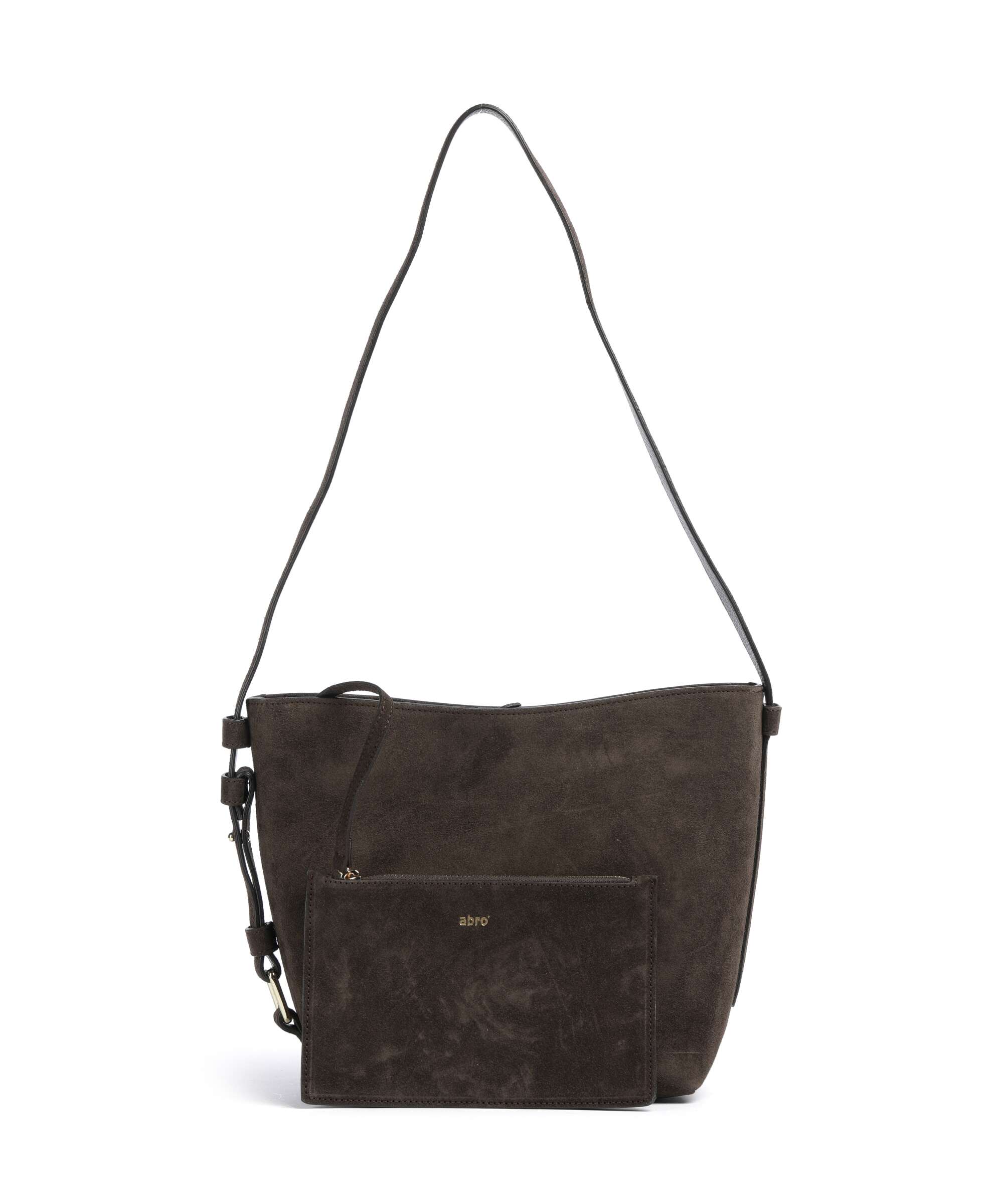 Abro Suede Cosmo Hobo bag dark brown