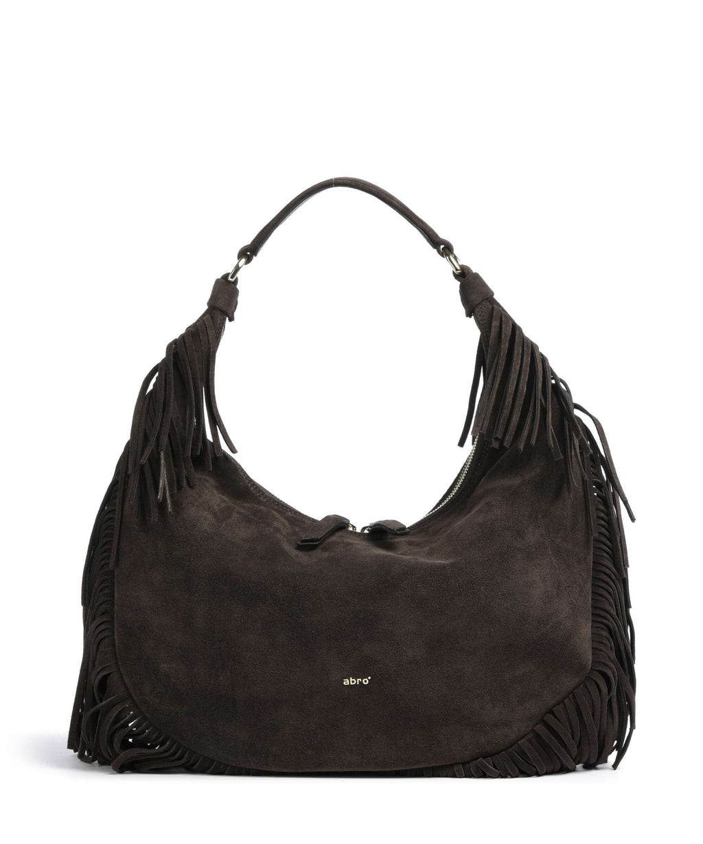 Abro Suede Nana Hobo bag dark brown