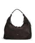 Abro Suede Nana Hobo bag dark brown