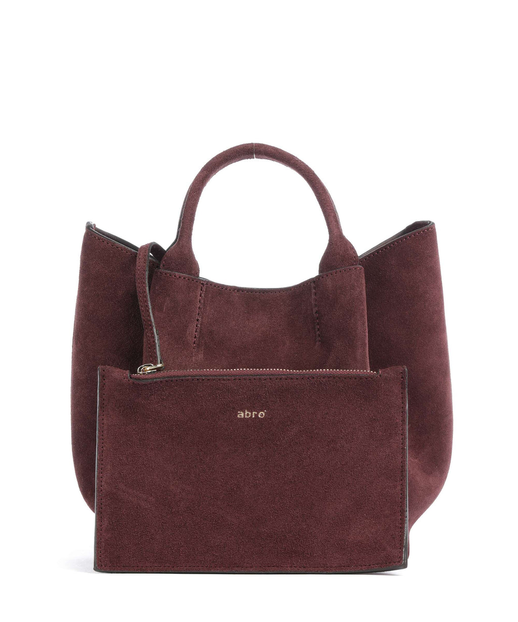 Abro Suede Essential Small Handbag burgundy