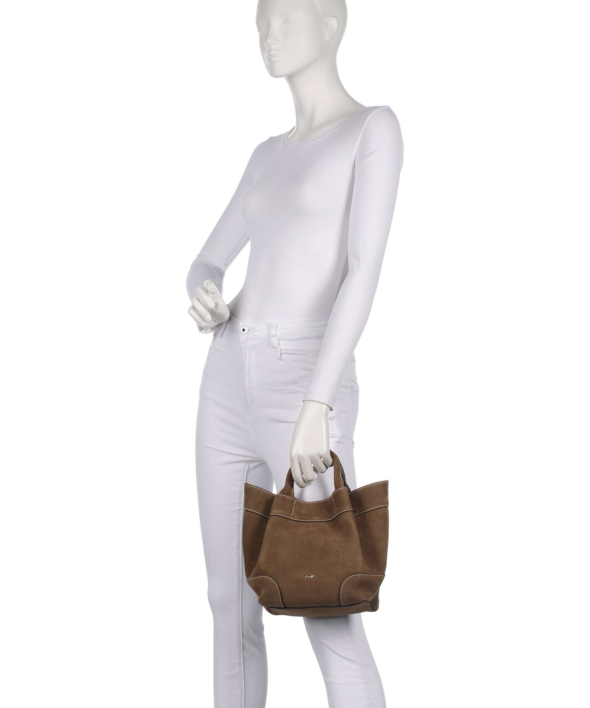 Abro Suede Essential Small Handbag khaki