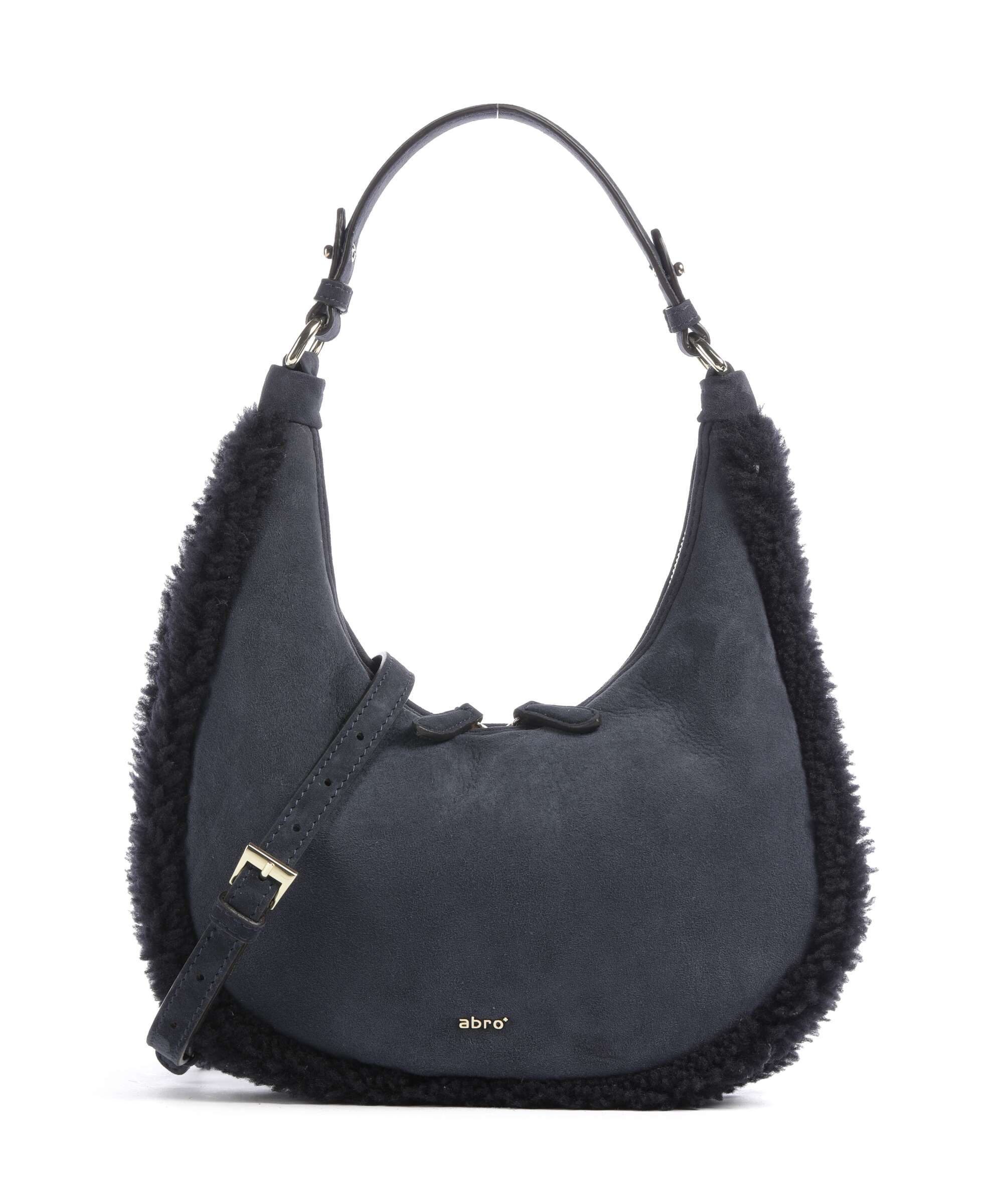 Abro Shearling Nana Mini Shoulder bag navy