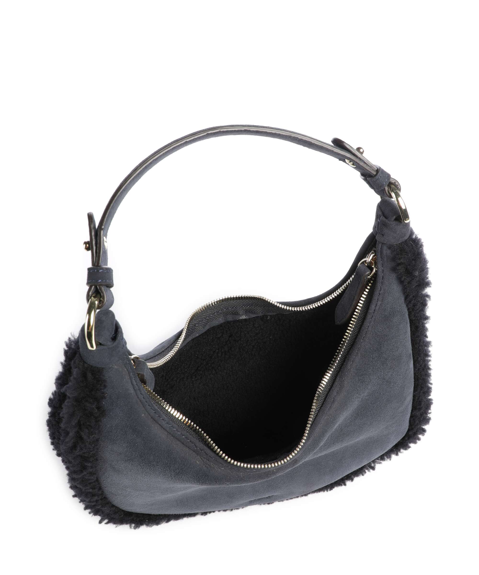 Abro Shearling Nana Mini Shoulder bag navy