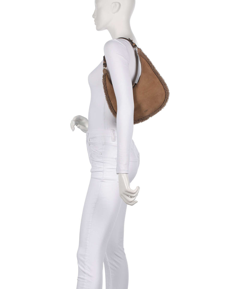 Abro Shearling Nana Mini Shoulder bag cappuccino
