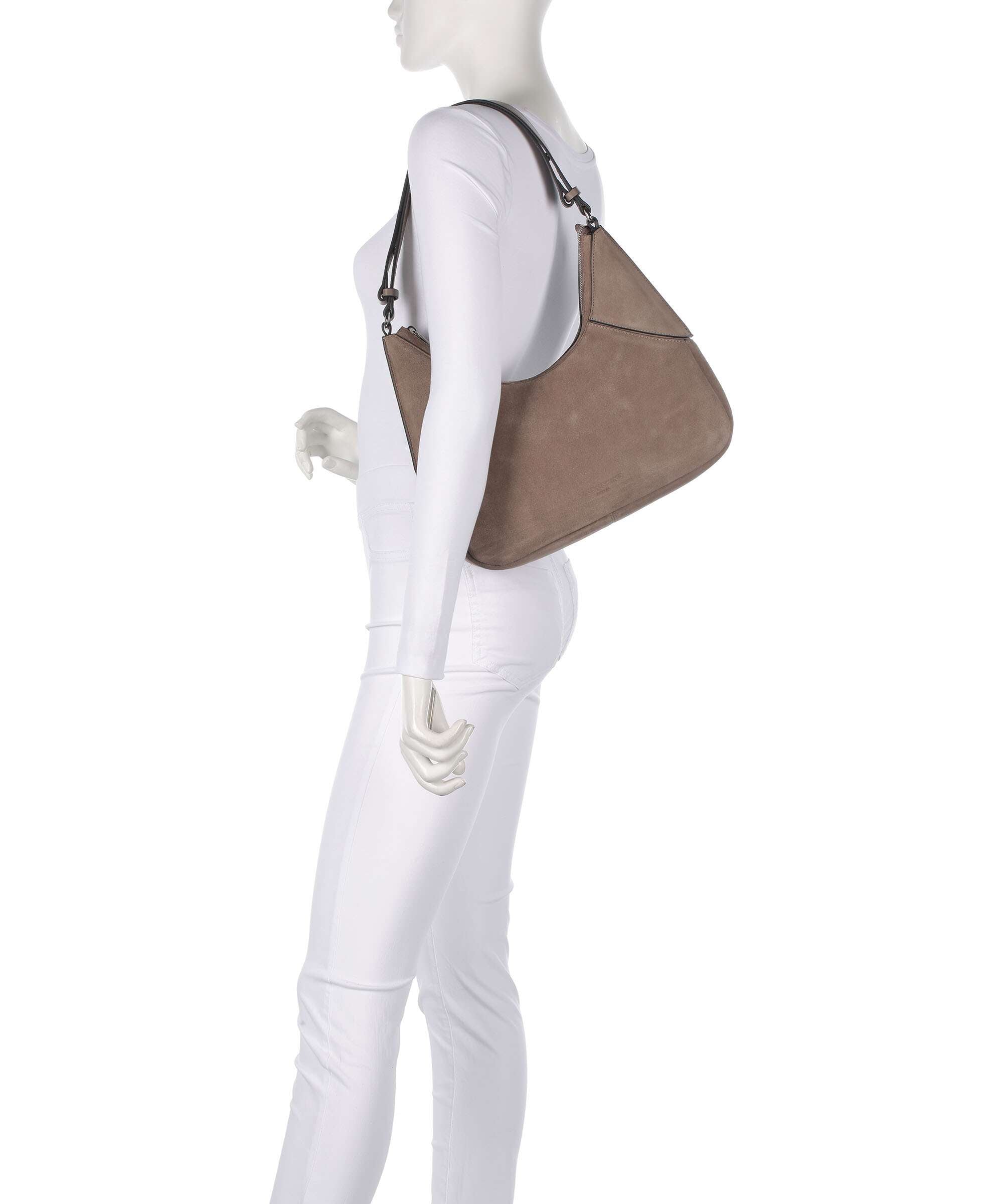Liebeskind Lilly Suede S Hobo bag neutral gray