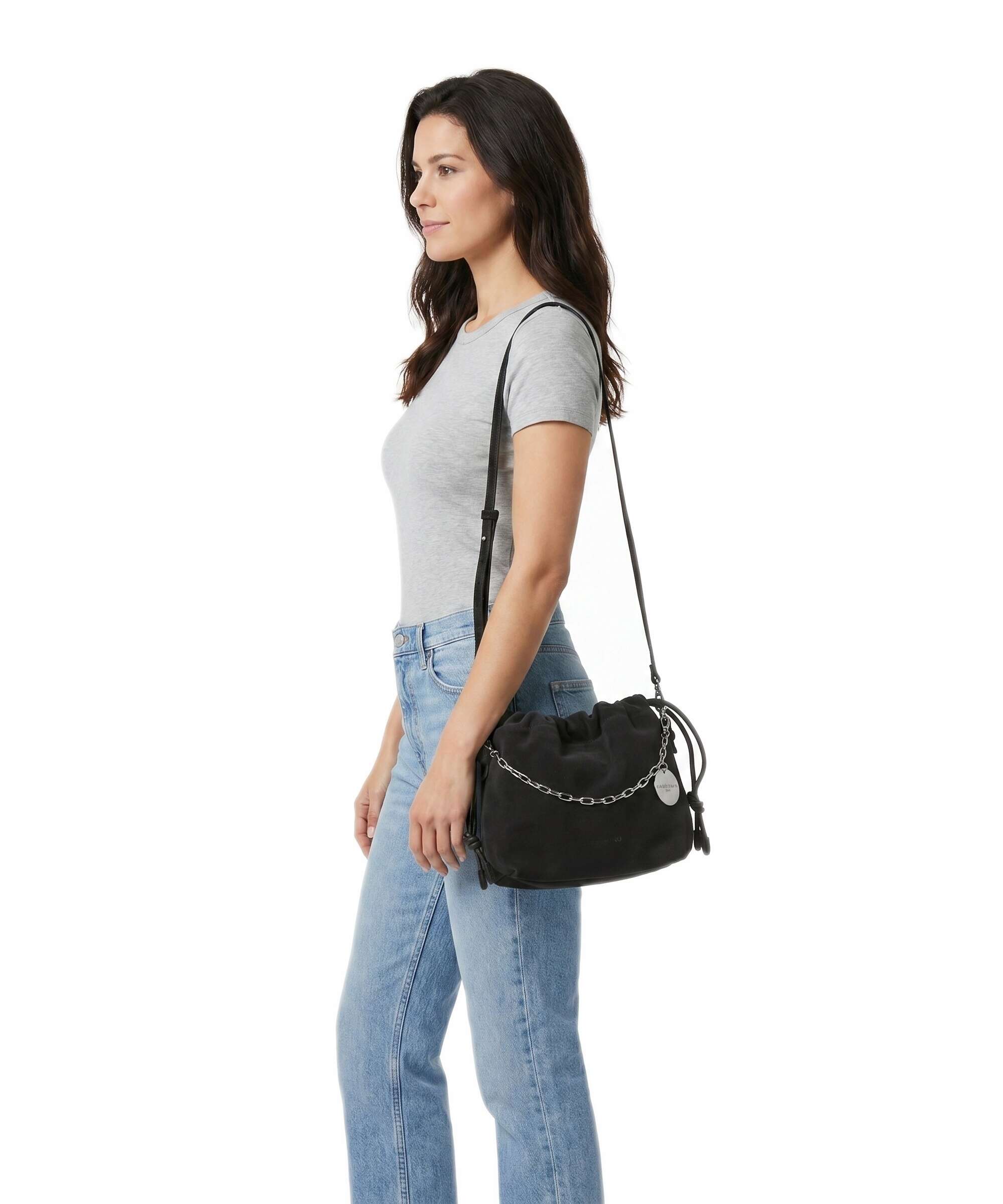 Liebeskind Lya II Hydro Suede S Bucket bag deep soil
