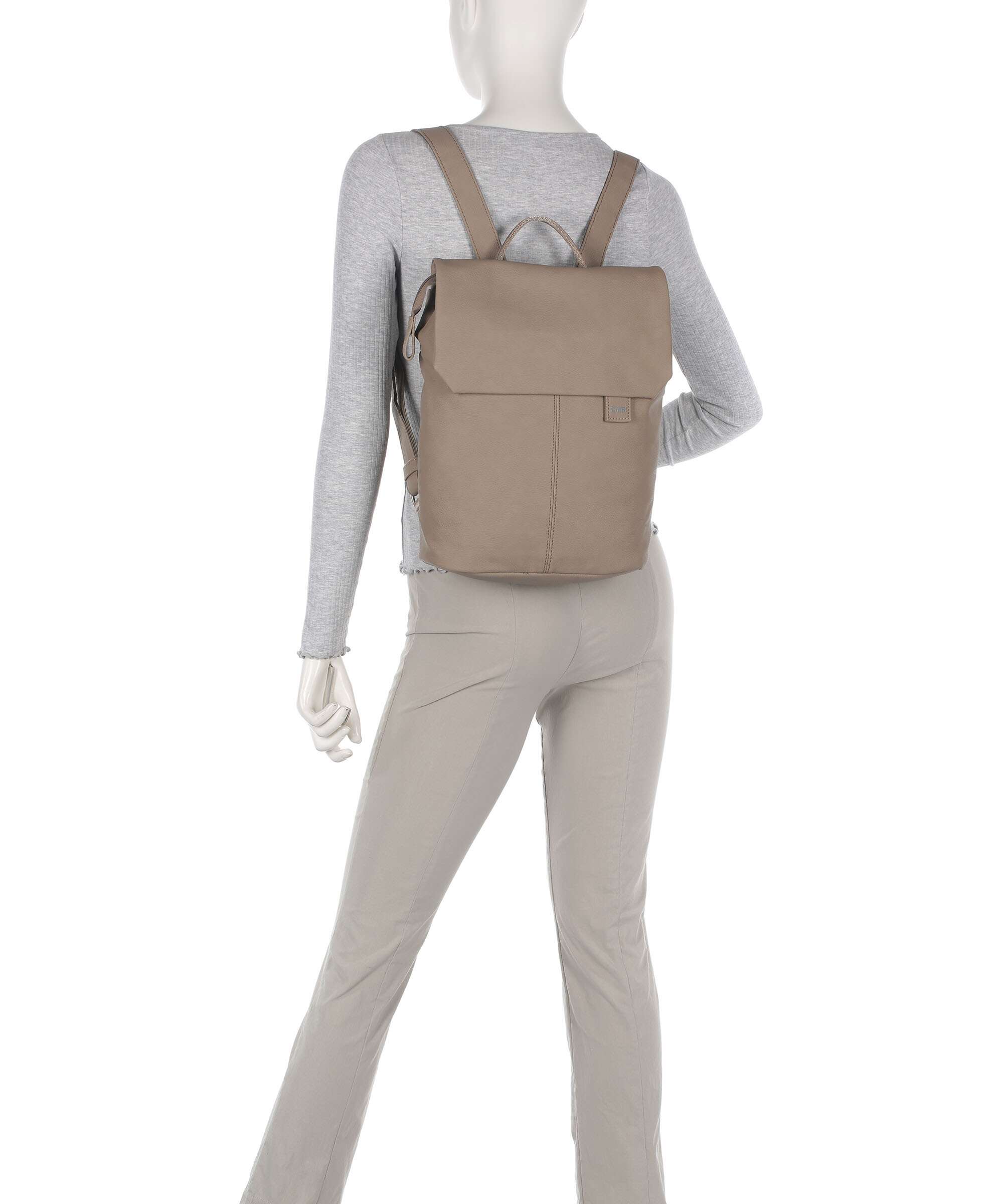 Zwei Mademoiselle.M MR13 Rucksack Lederimitat nubuk/cappuccino