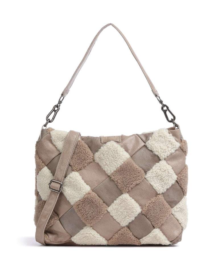 FredsBruder Check My Bag Hobo bag taupe teddy mix
