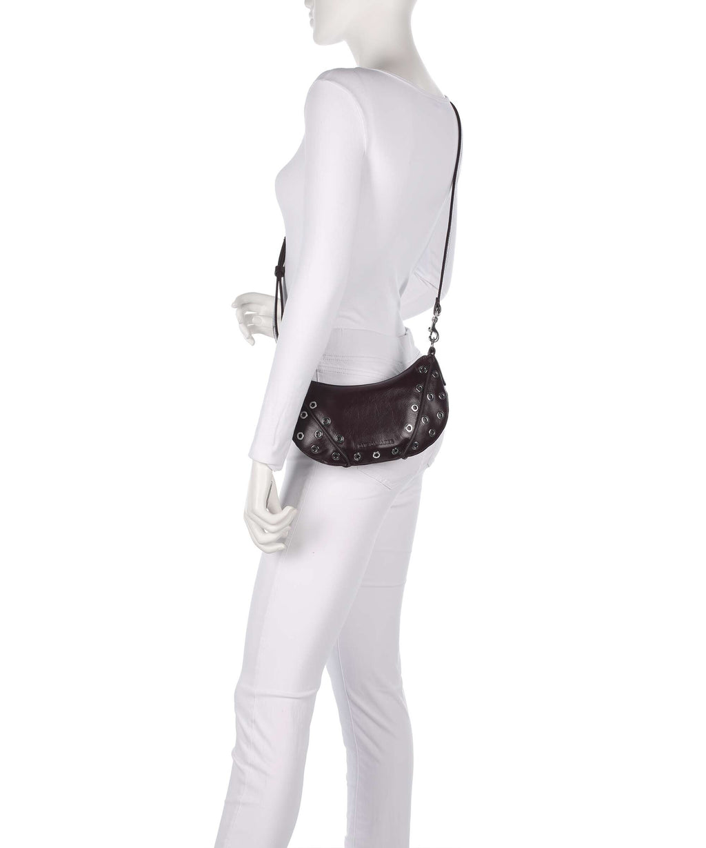 Les Visionnaires Enya Rivet Glossy Mini Shoulder bag aubergine