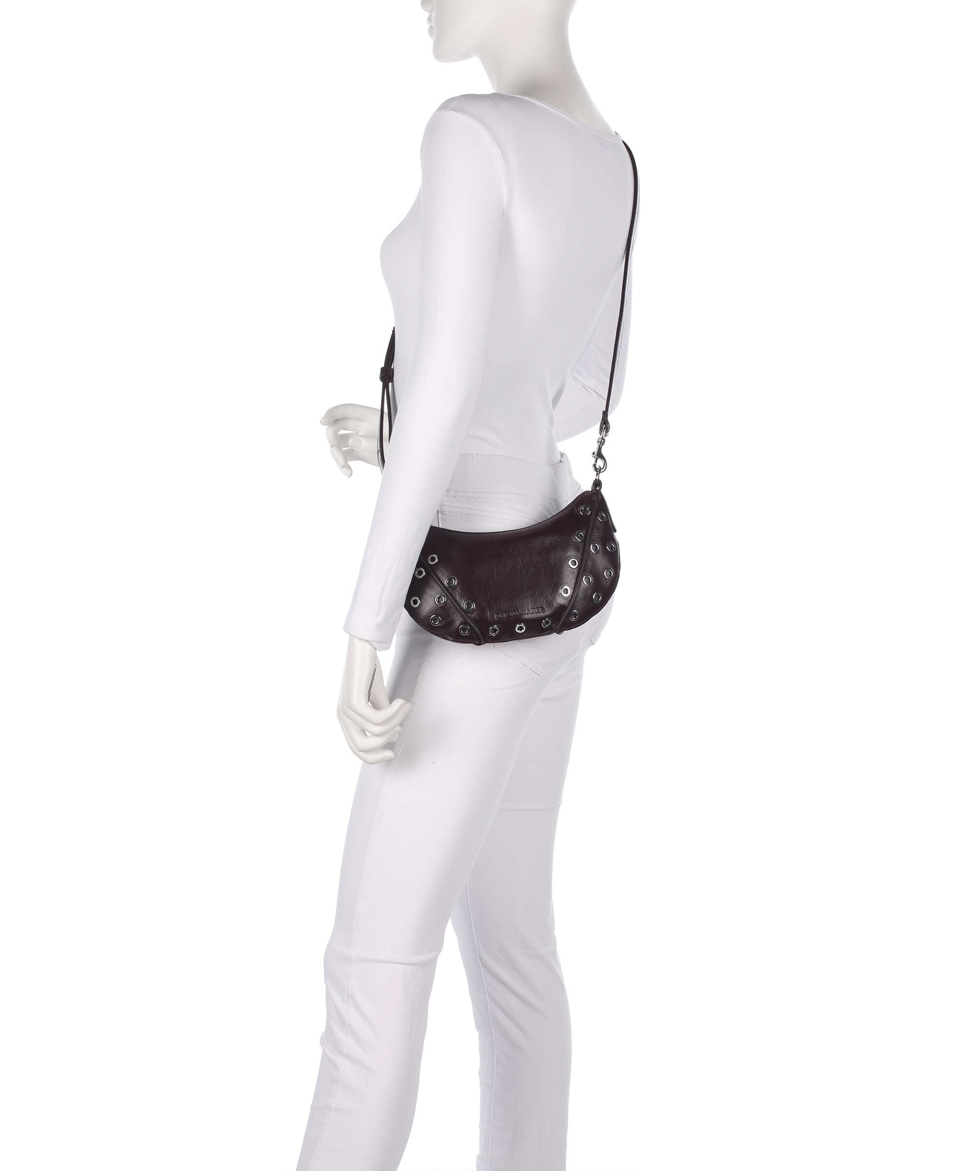 Les Visionnaires Enya Rivet Glossy Mini Shoulder bag aubergine