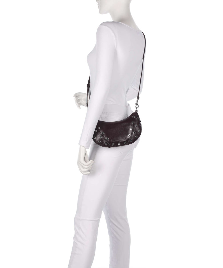 Les Visionnaires Enya Rivet Glossy Mini Shoulder bag aubergine