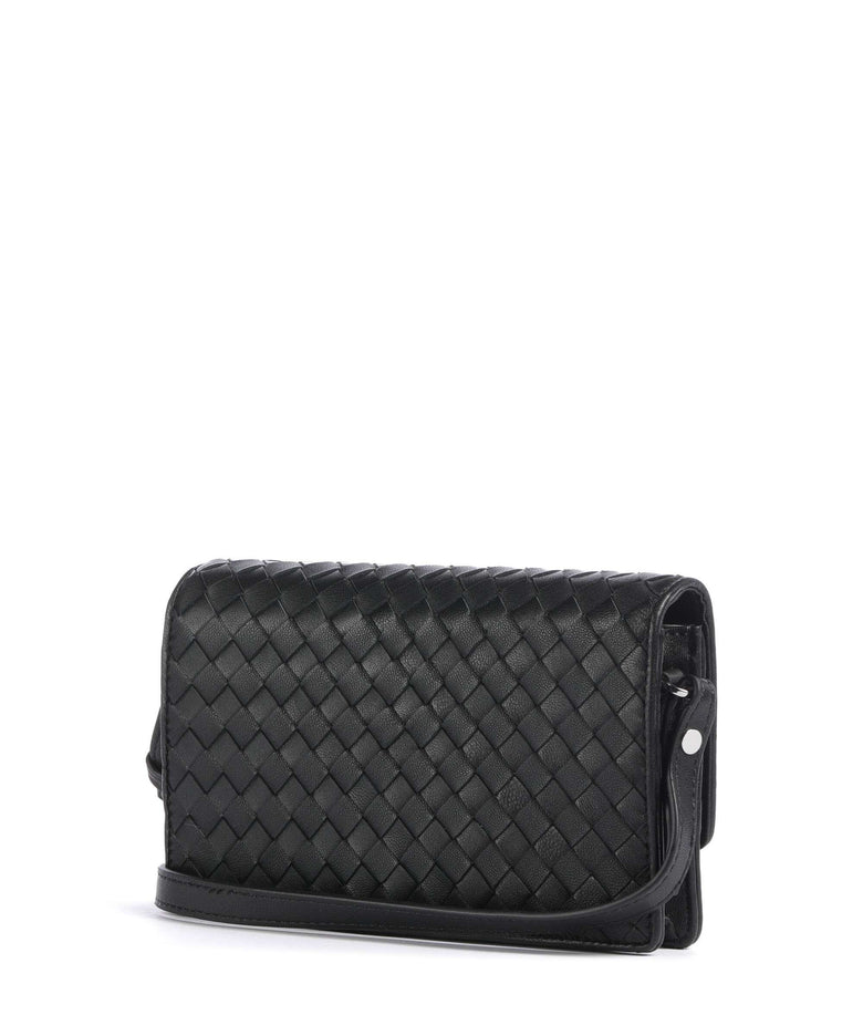 Les Visionnaires Brit Weave Silky Crossbody bag black