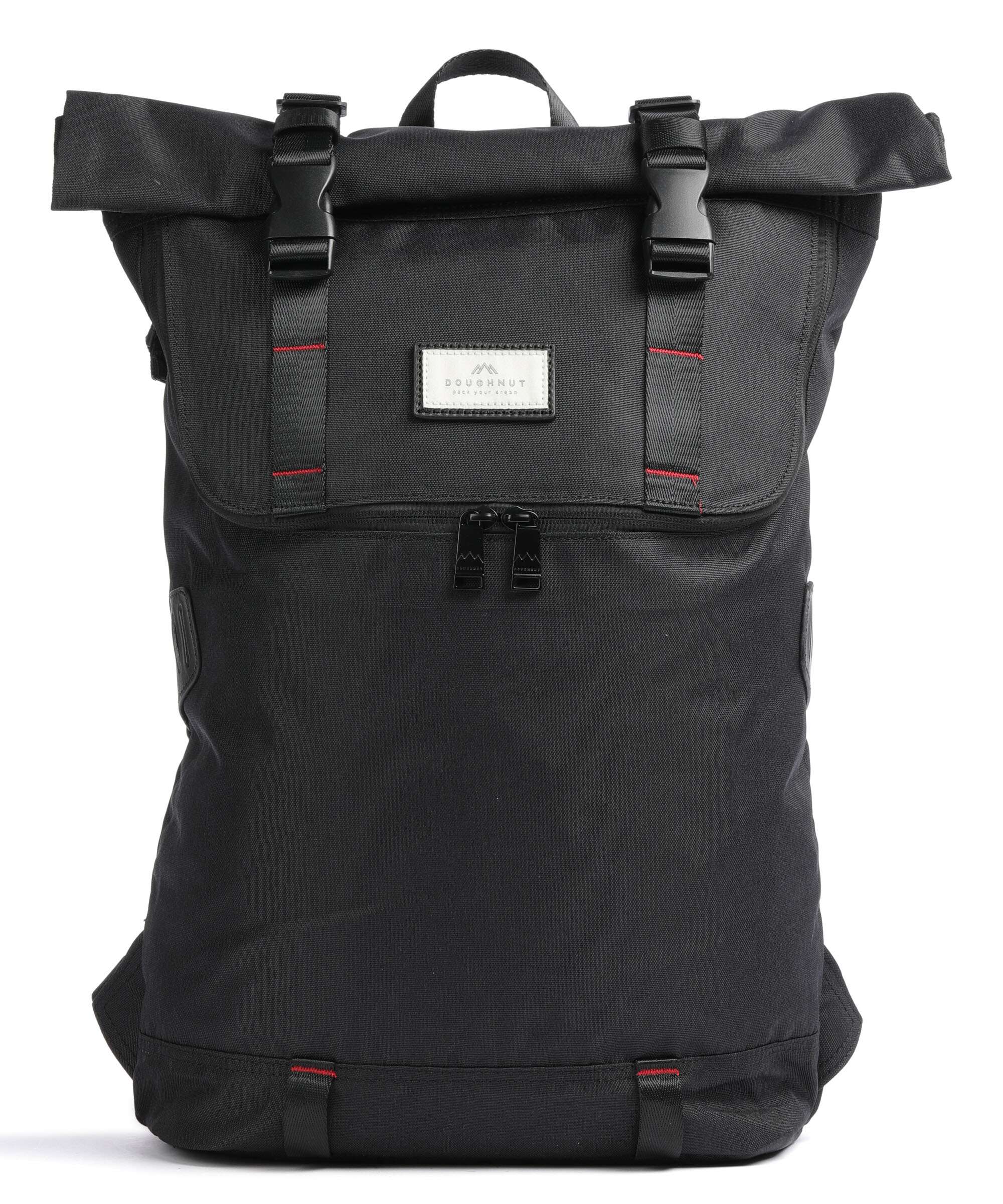 Doughnut Glossy Blocking Christopher Rolltop backpack black/red