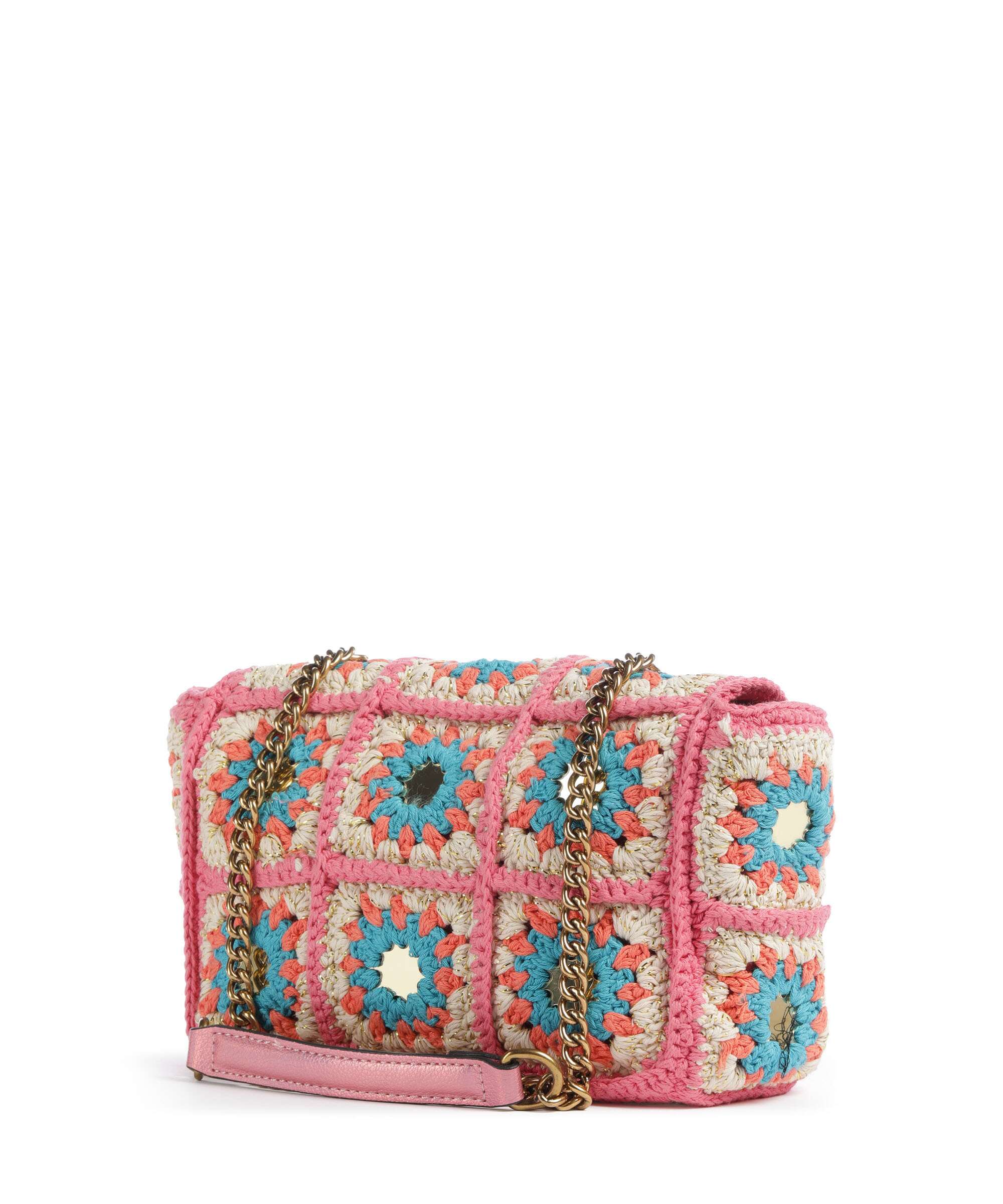 Kurt Geiger Kensington Crochet Crossbody bag pink combination