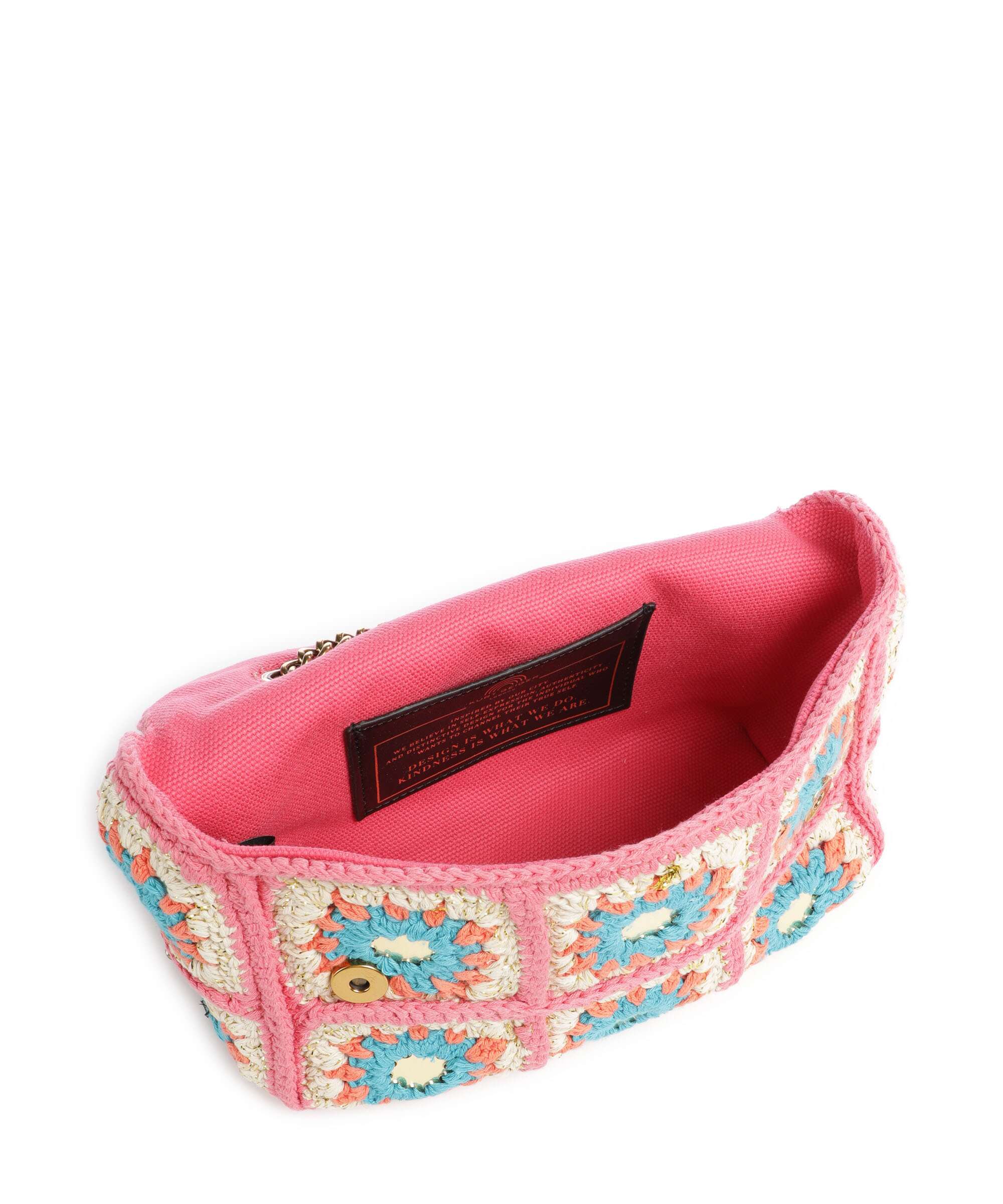 Kurt Geiger Kensington Crochet Crossbody bag pink combination
