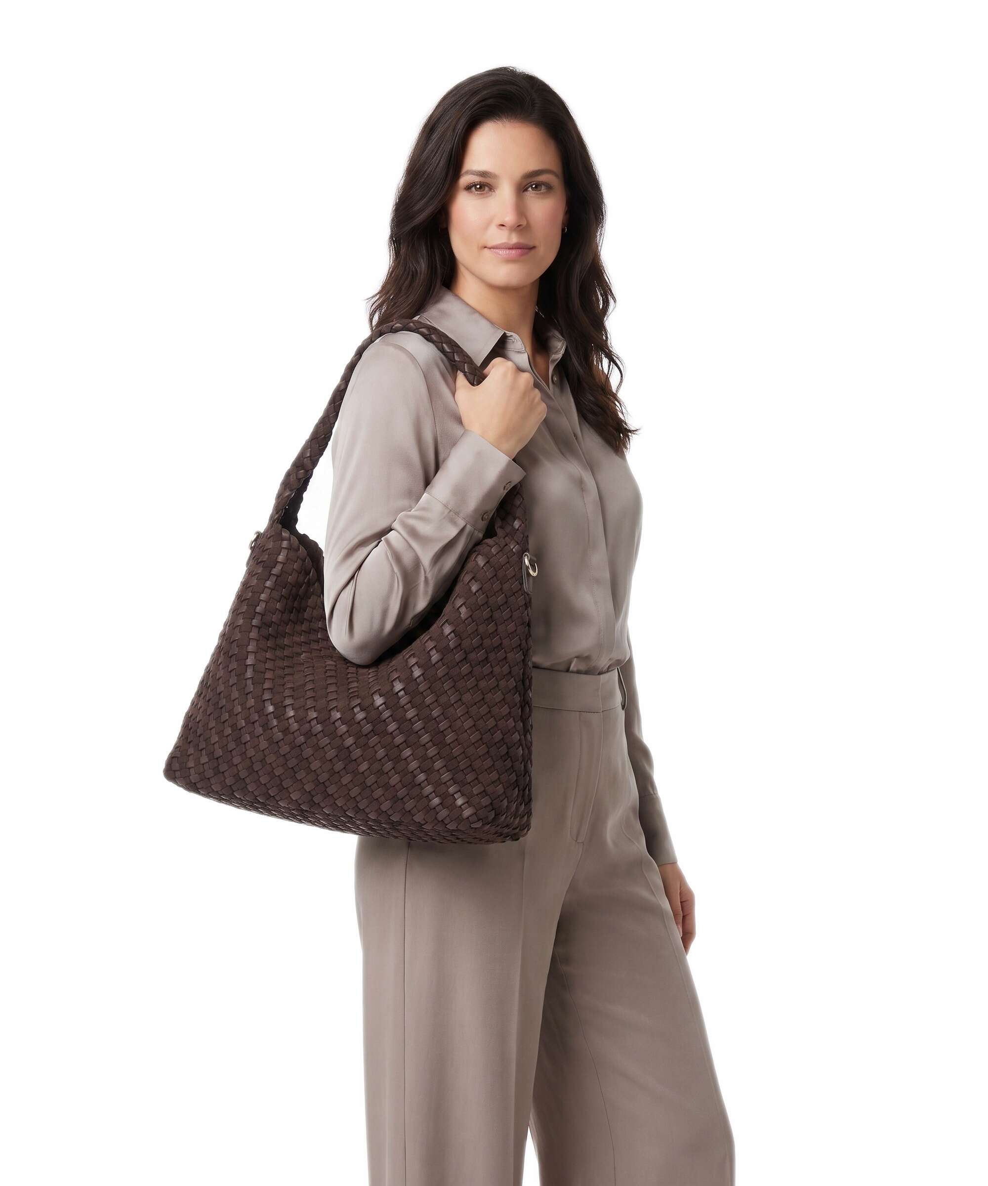 Dune London Deliberate L Hobo bag dark brown