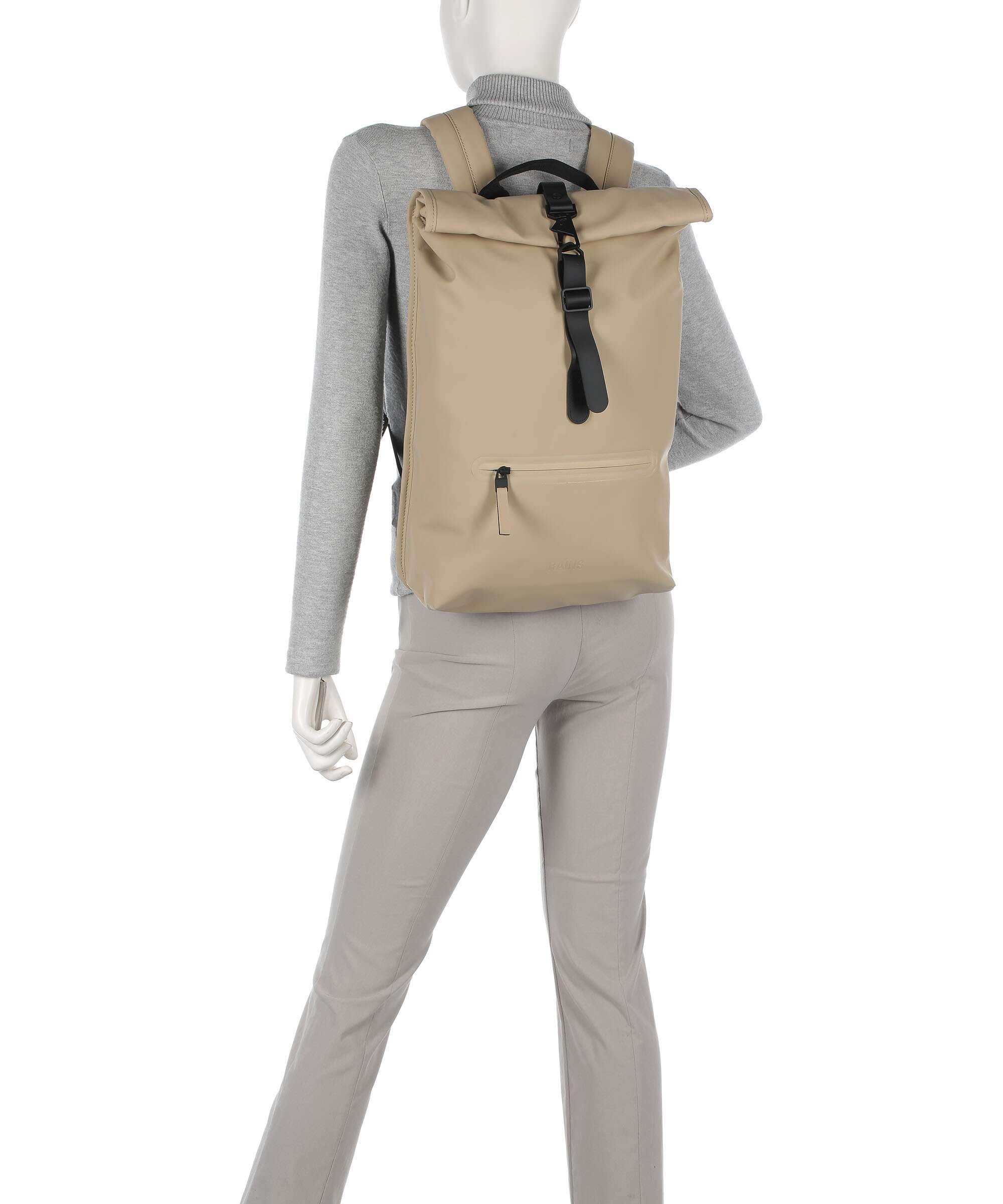 Rains Rolltop backpack sand