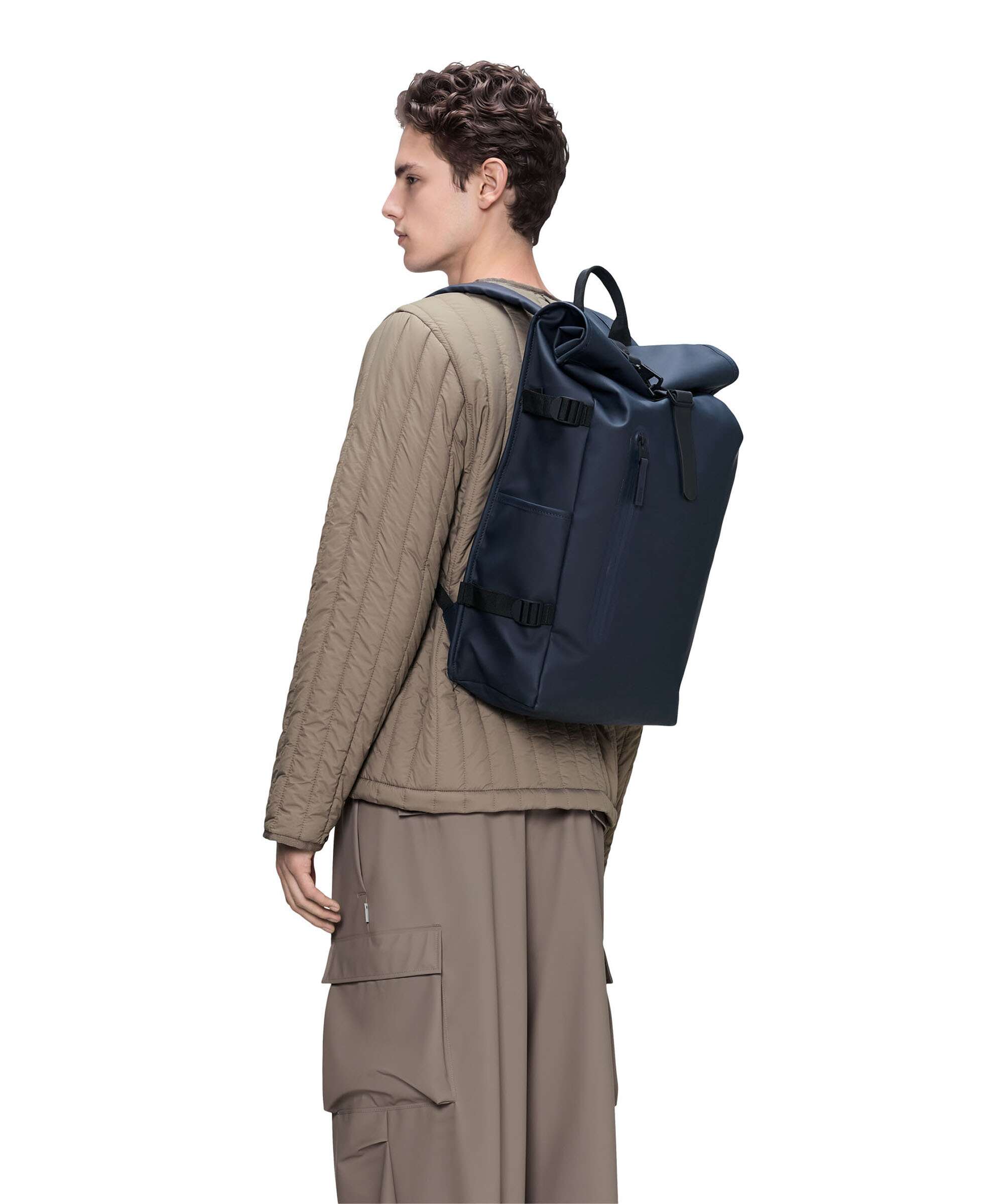 Rains Large Rolltop backpack navy