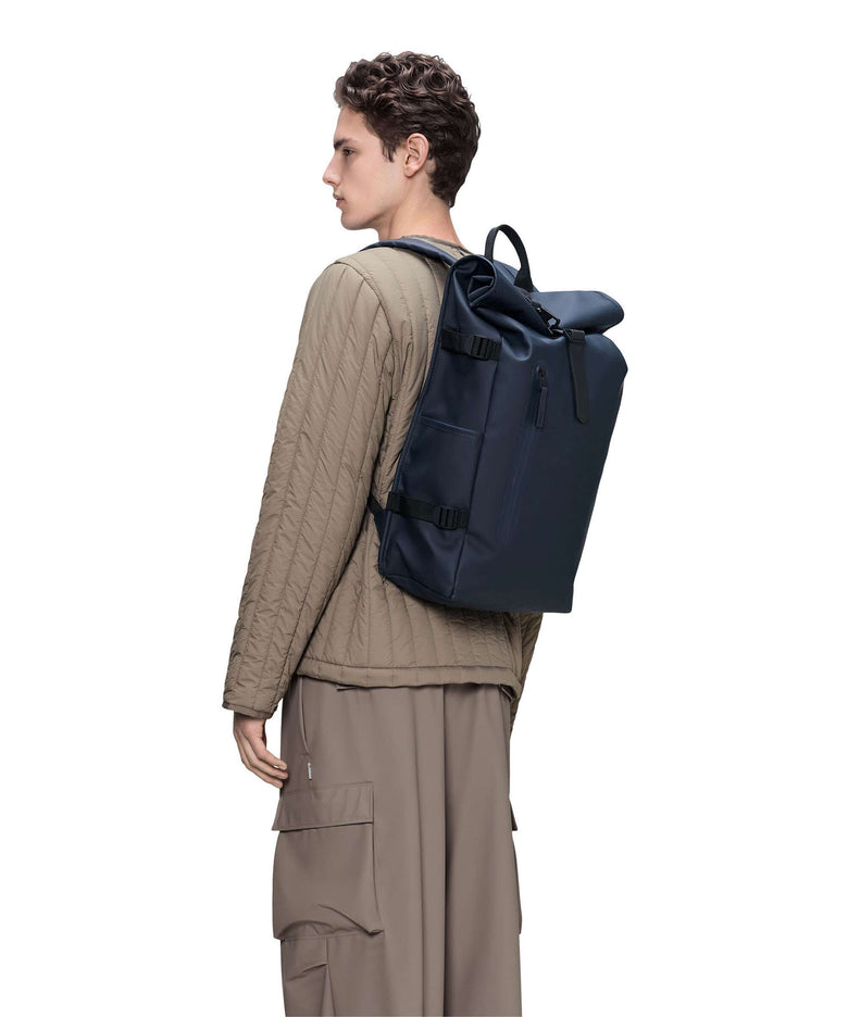 Rains Large Rolltop backpack navy