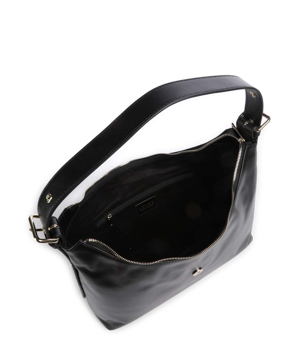 Núnoo Italian Leather Rio Buckle Hobo bag black