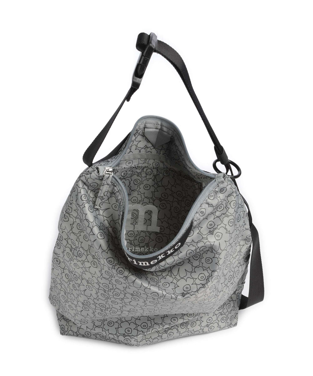 Marimekko Neat Unikko Piirto M Hobo bag grey/black