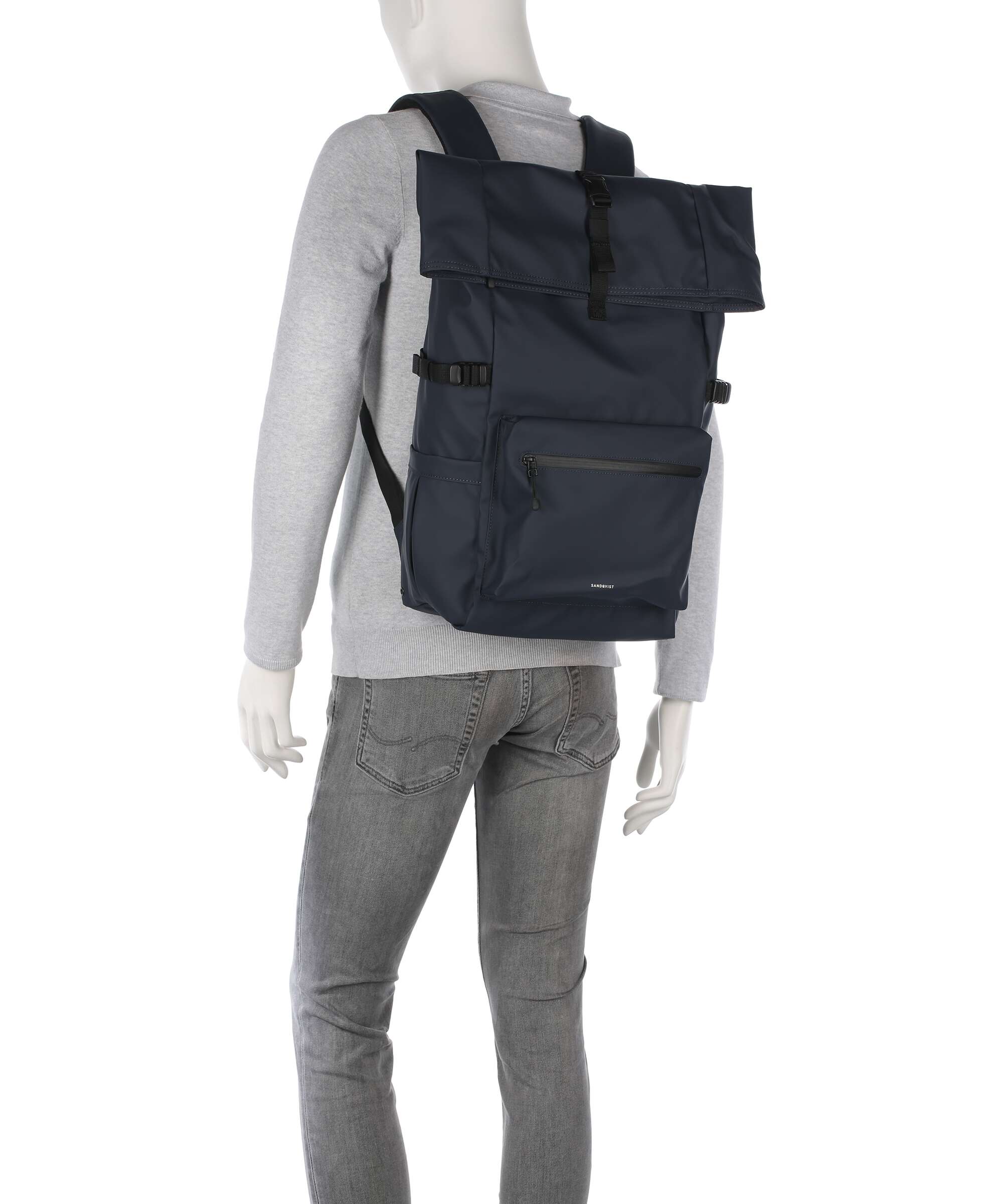 Sandqvist Stream L Rolltop backpack navy