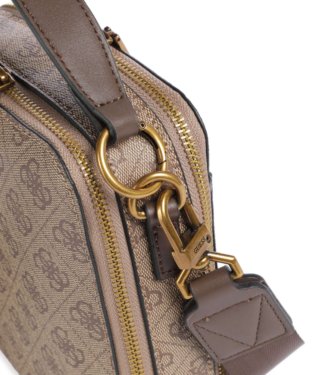 Guess Torino 4G Eco Crossbody bag beige/brown