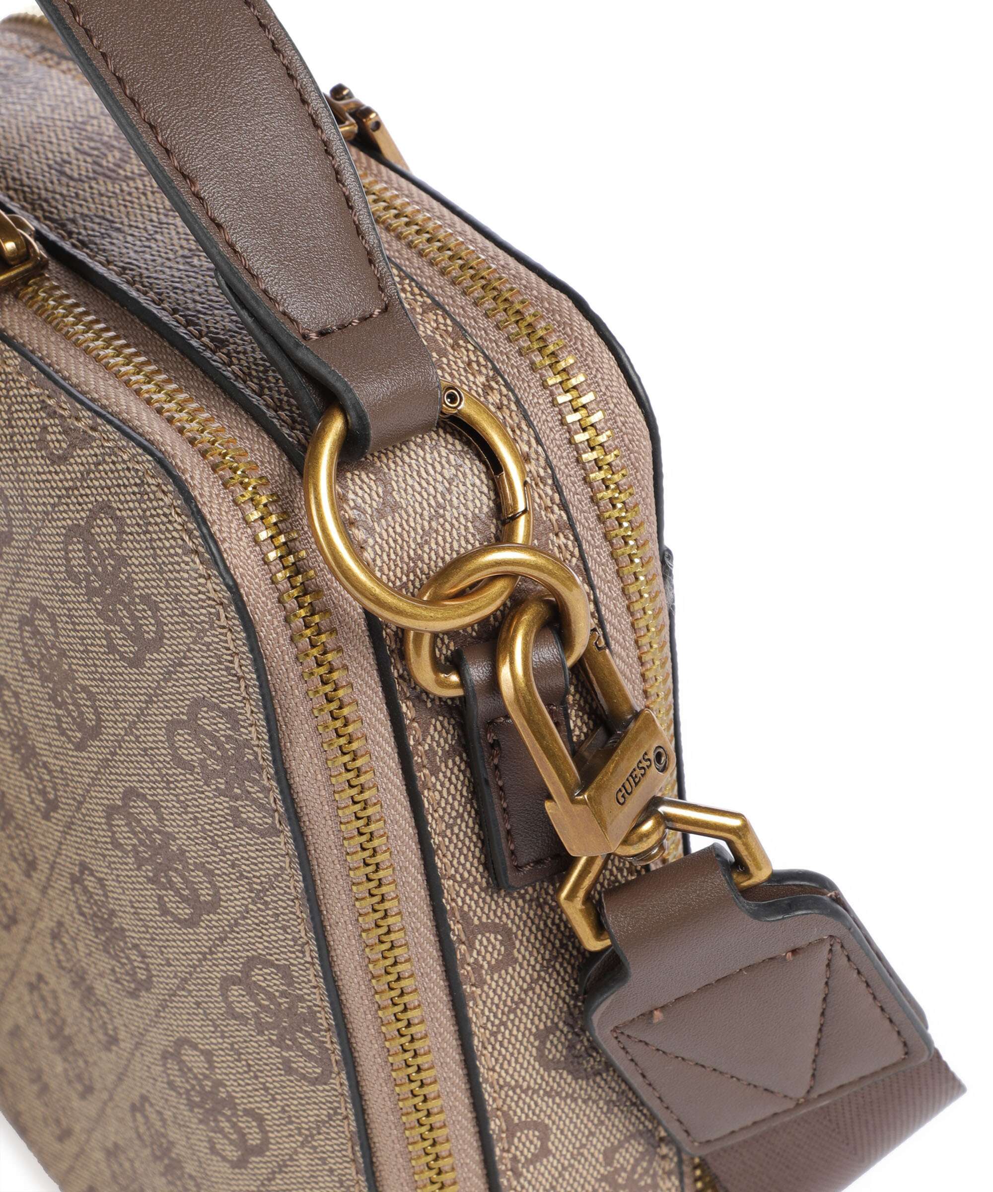 Guess Torino 4G Eco Crossbody bag beige/brown