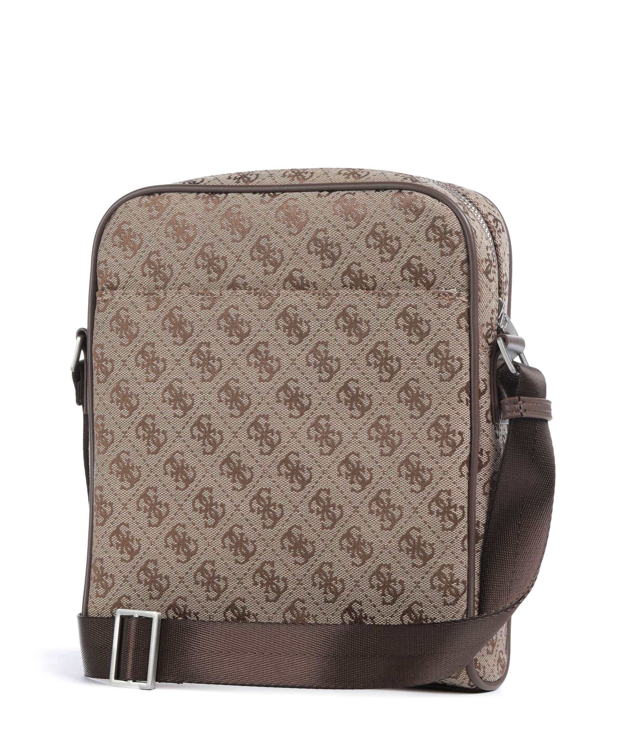 Guess Milano 4G Jacquard Stripe Crossbody bag beige/brown