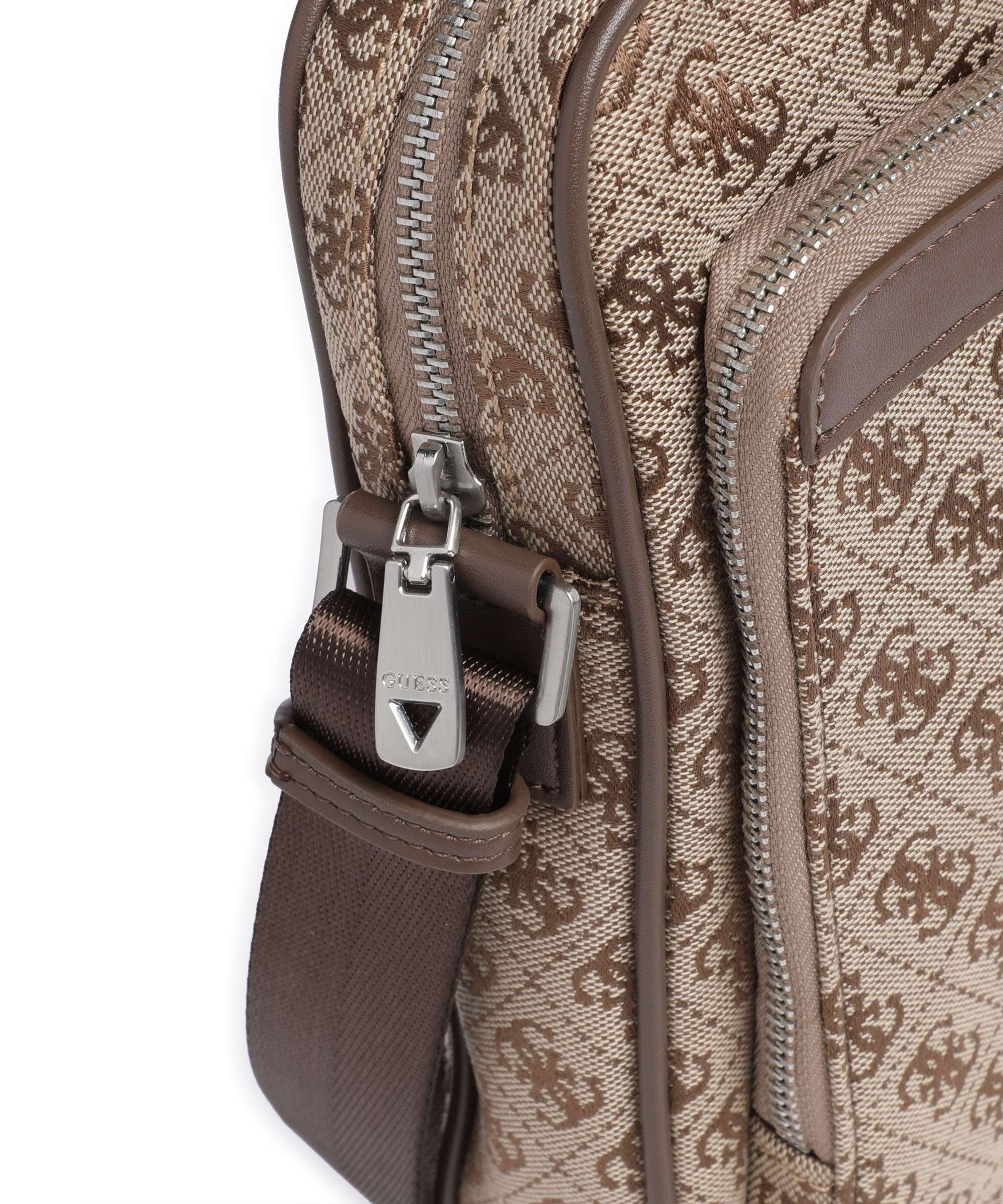 Guess Milano 4G Jacquard Stripe Crossbody bag beige/brown