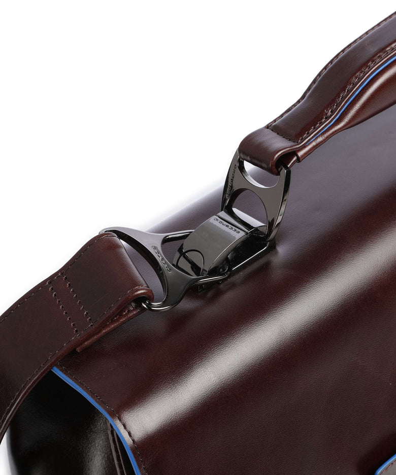 Piquadro Blue Square Briefcase mahogany
