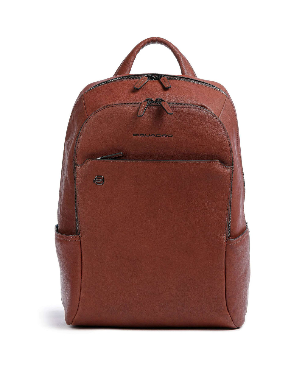 Piquadro Black Square Laptop backpack cuoio