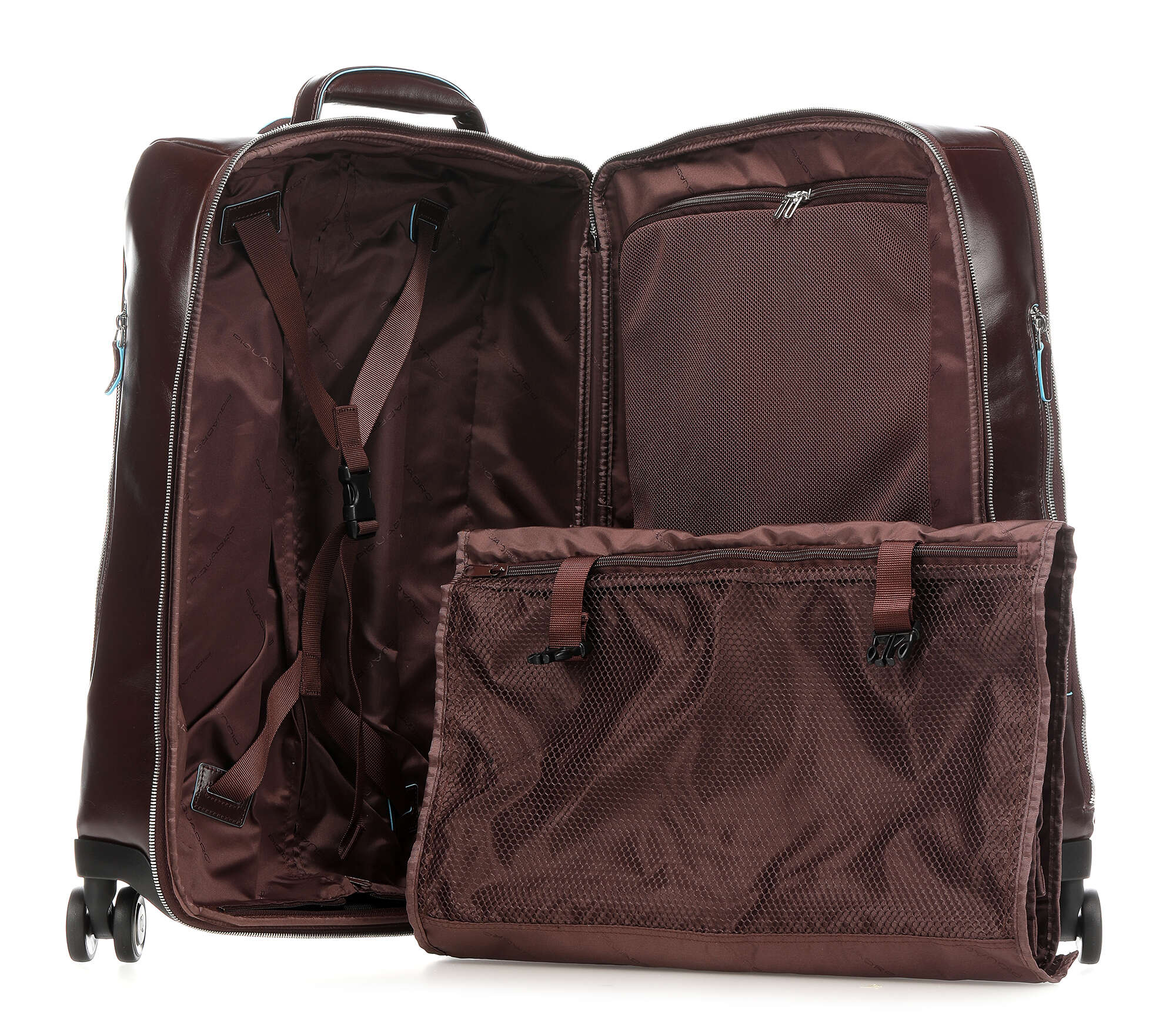 Piquadro Blue Square Spinner (4 wheels) mahogany