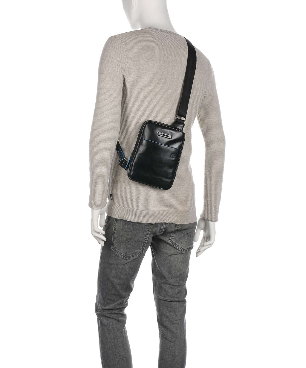 Piquadro Blue Square Revamp Crossbody bag black