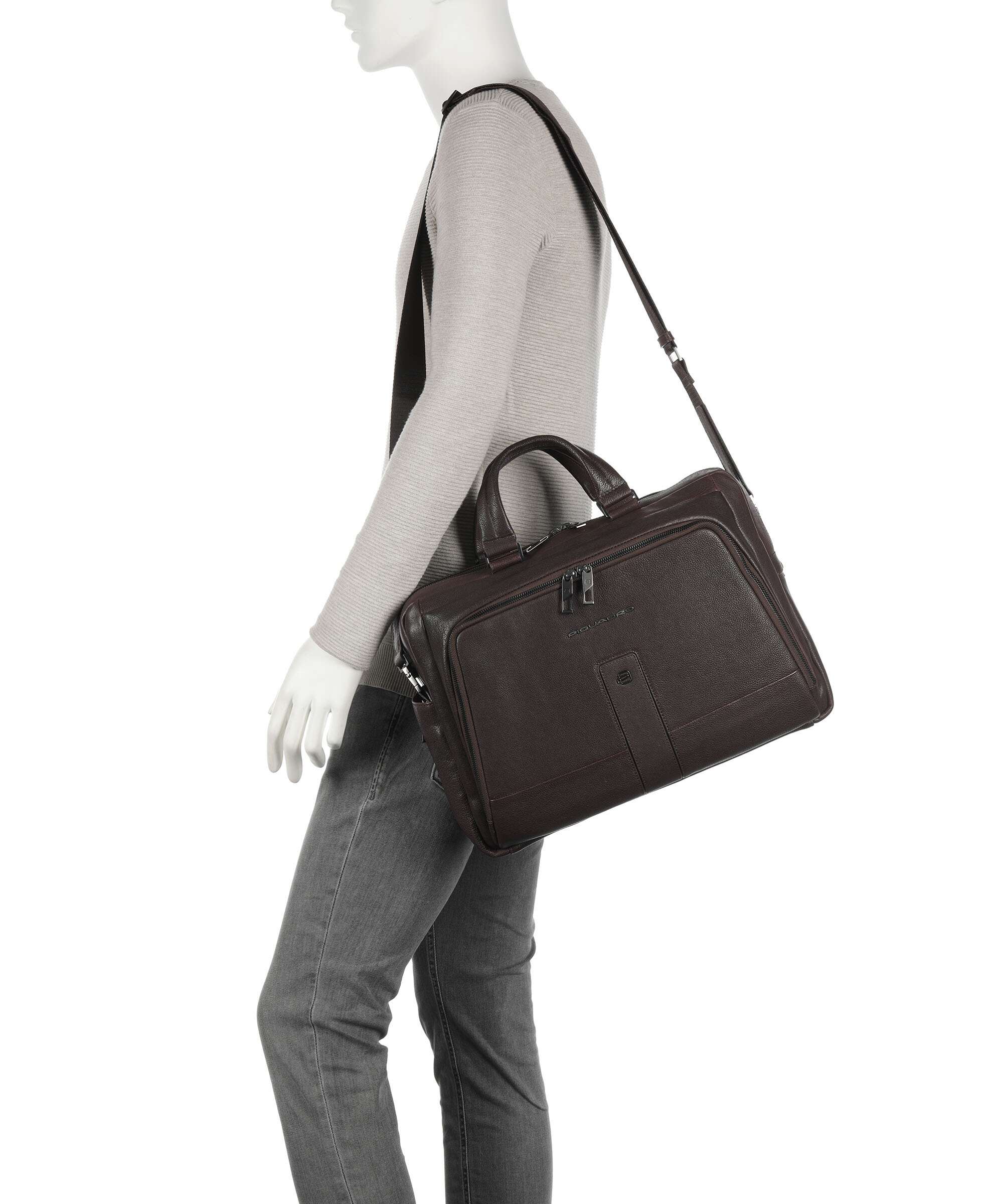 Piquadro Carl 13 Briefcase testa di moro