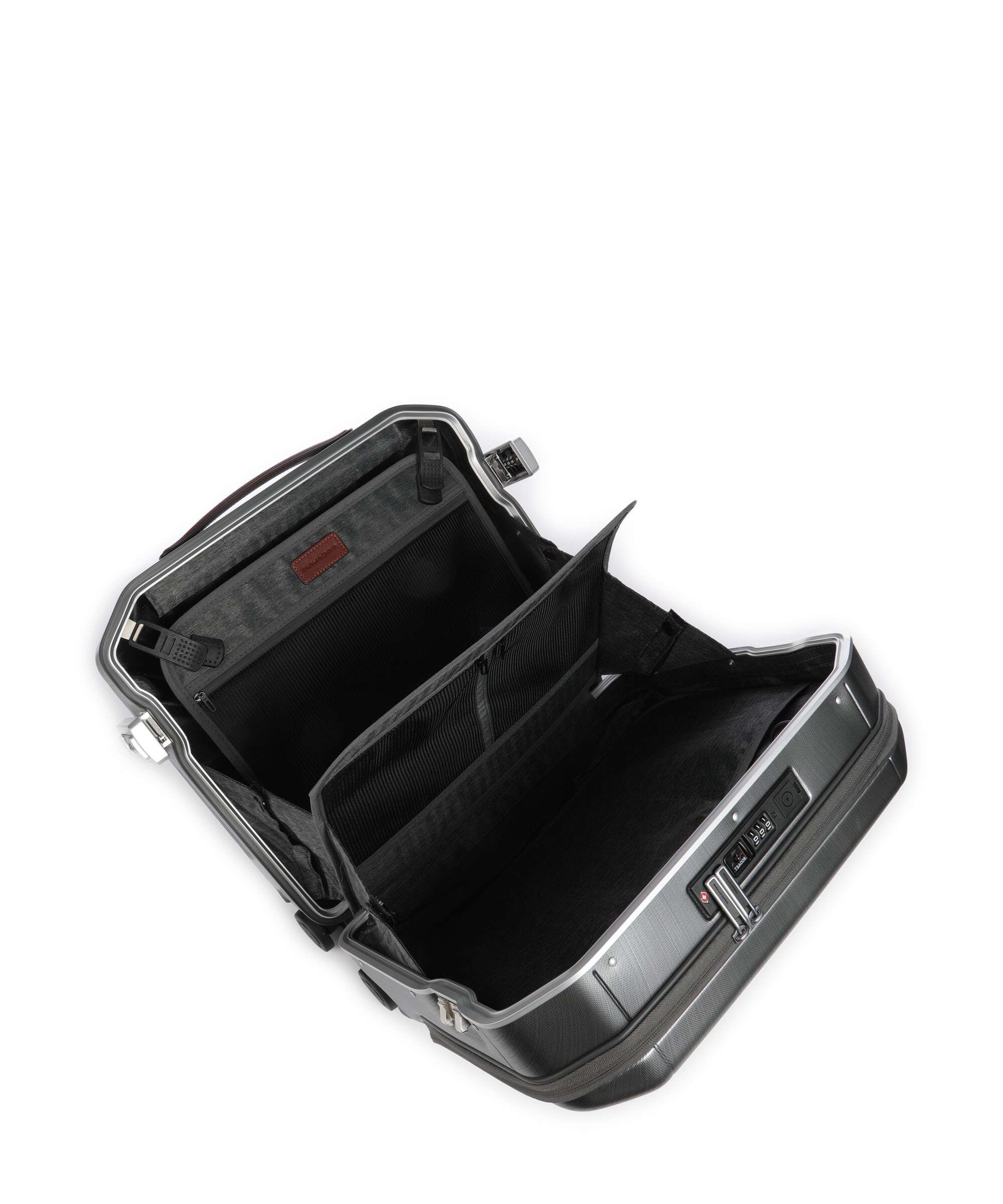 Piquadro PQ-LM Rolling briefcase nero/cuoio