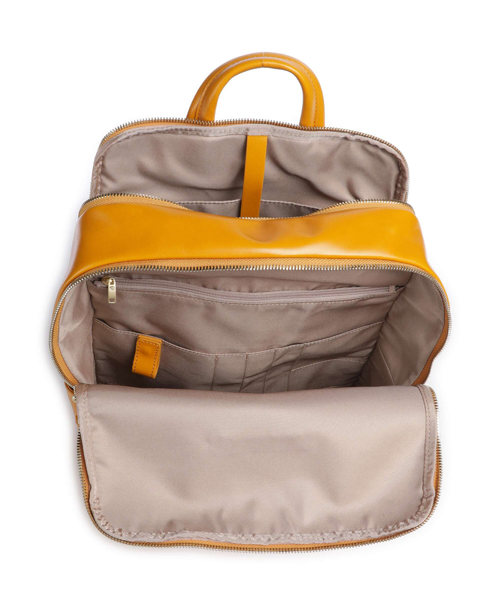 Piquadro Blue Square Backpack mustard