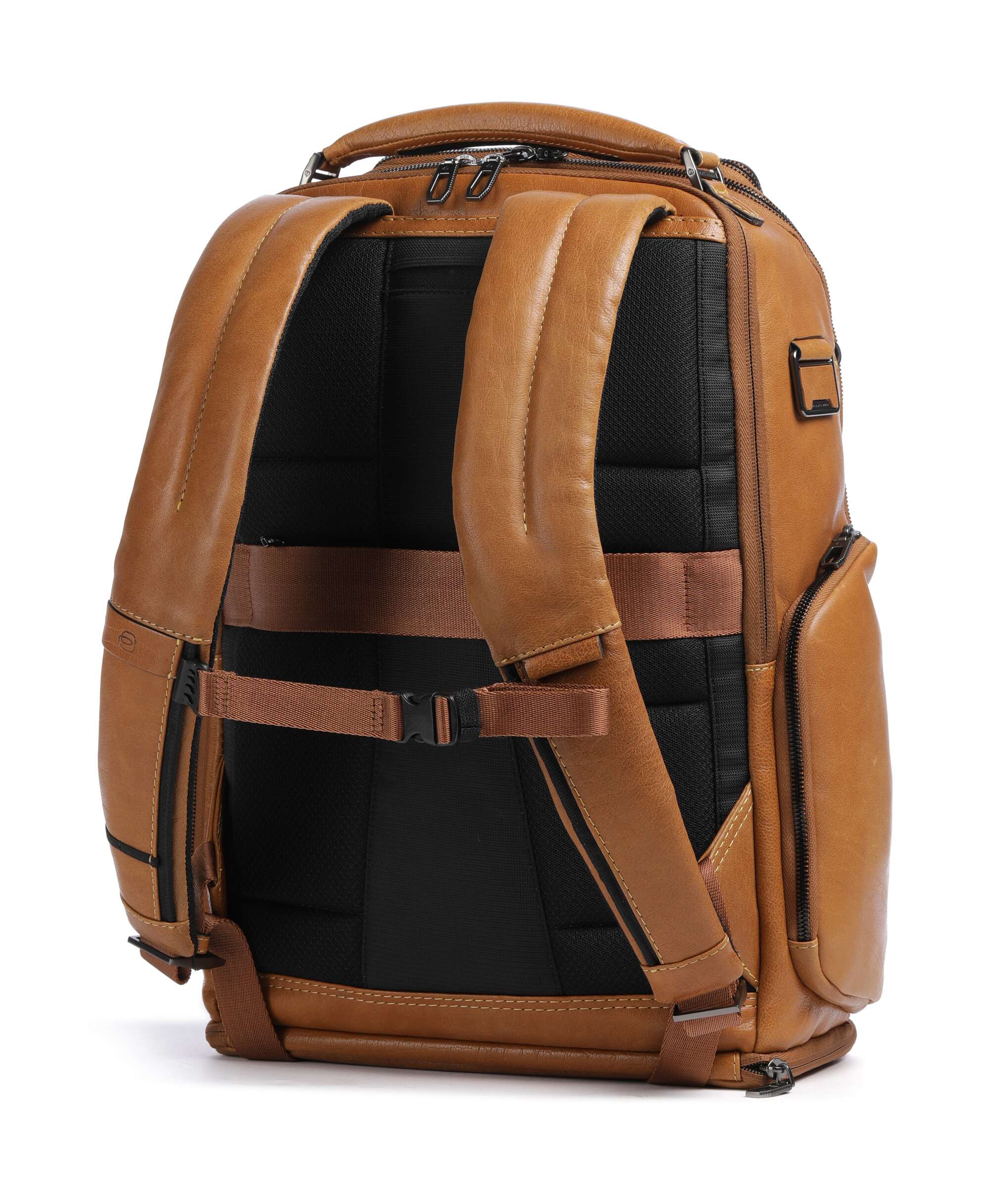 Piquadro Solm Reiserucksack 15″ fein genarbtes Leder beige