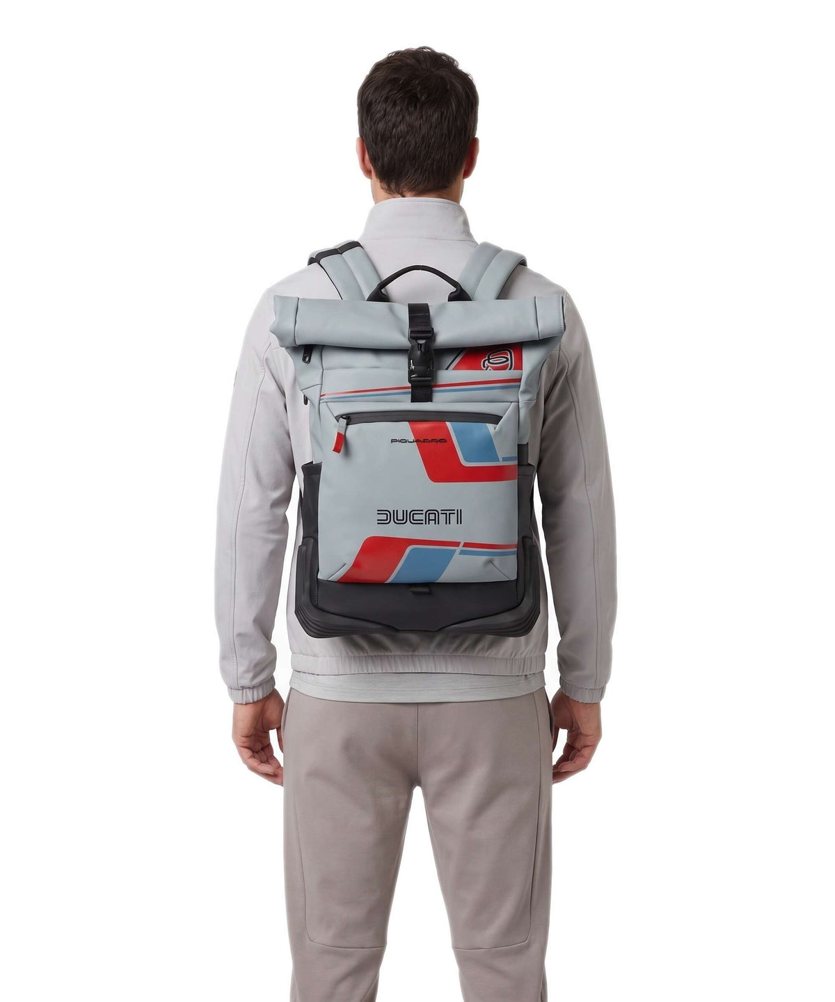 Piquadro Ducati C2OWD Rolltop backpack blue/black