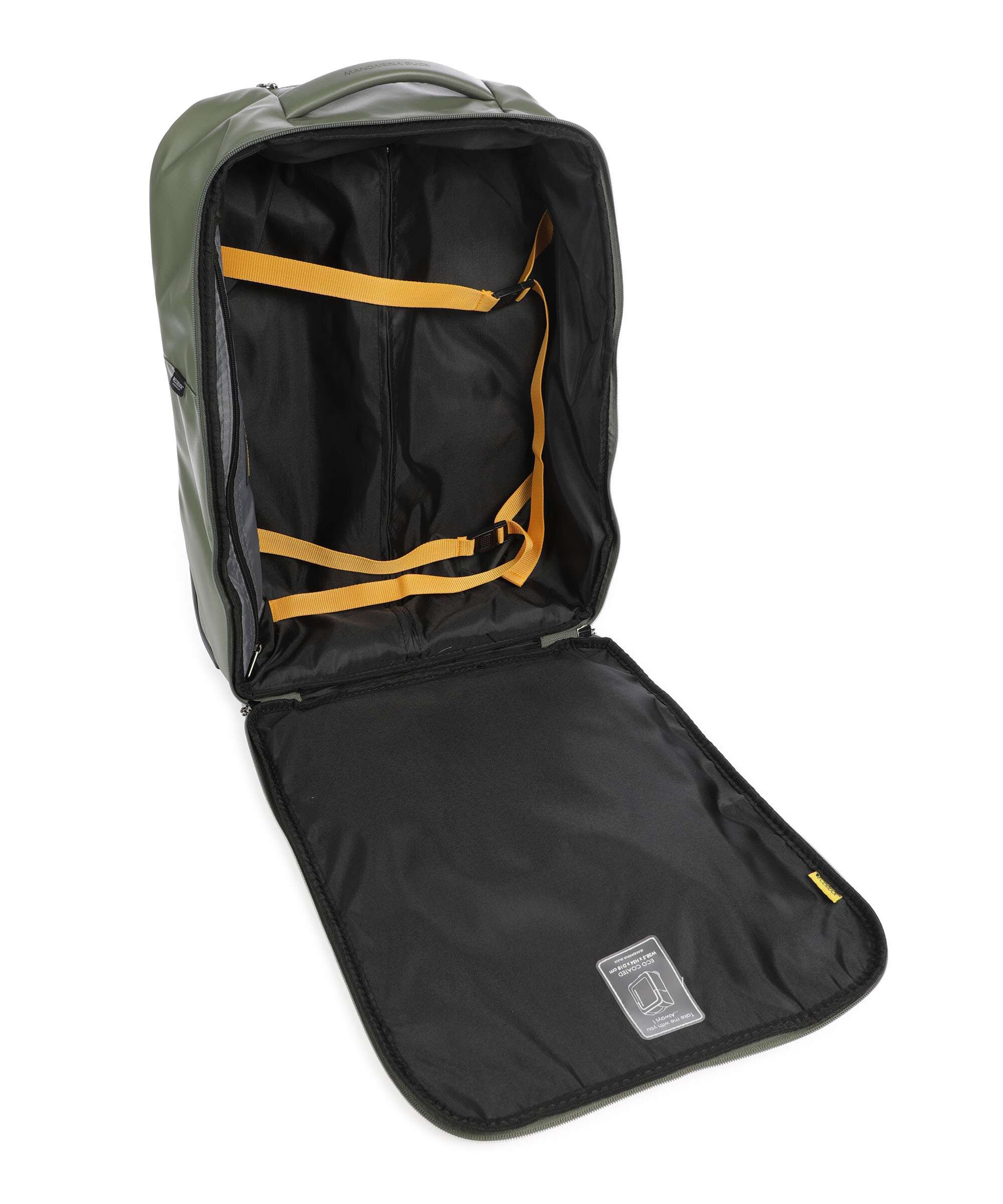 Mandarina Duck Eco Coated Backpack with wheels pine green