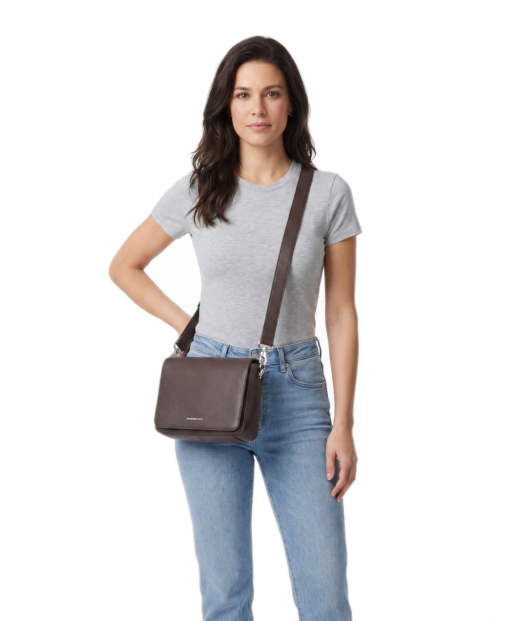 Mandarina Duck Mellow Leather Crossbody bag espresso
