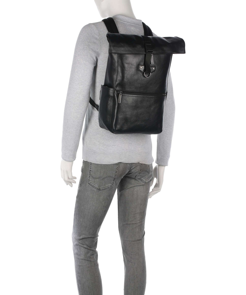 The Bridge Iacopo Rolltop backpack nero