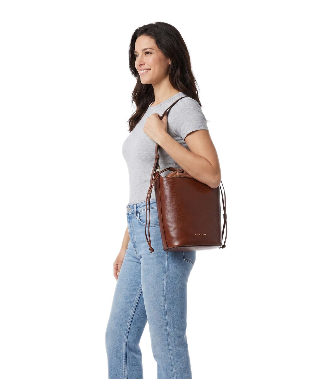 The Bridge Luce Soft Bucket bag marrone
