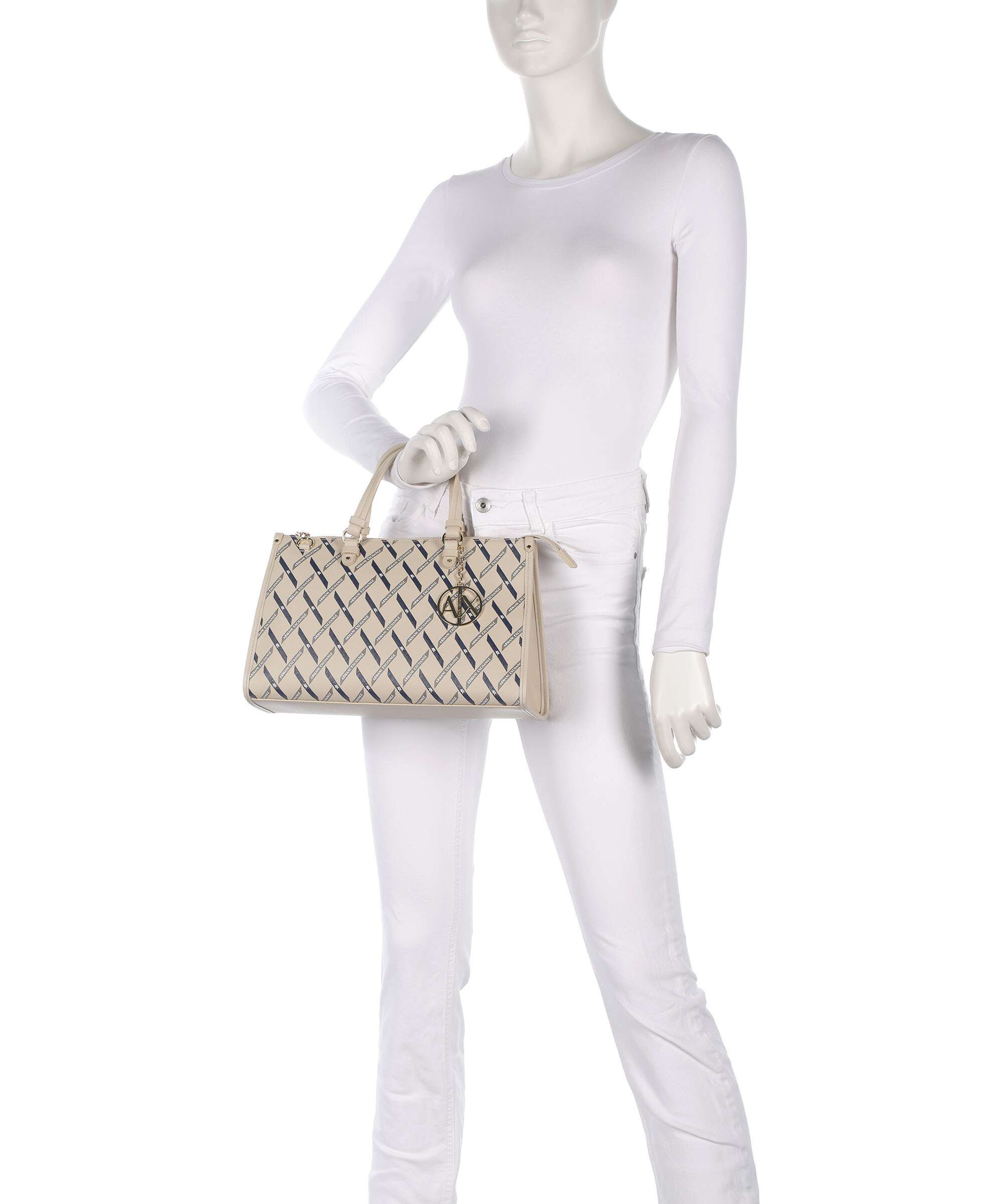Armani Exchange Gynger Logo M Handbag sound sand