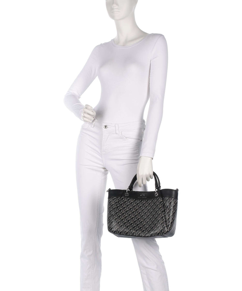 Armani Exchange Wave Monogram M Handbag black